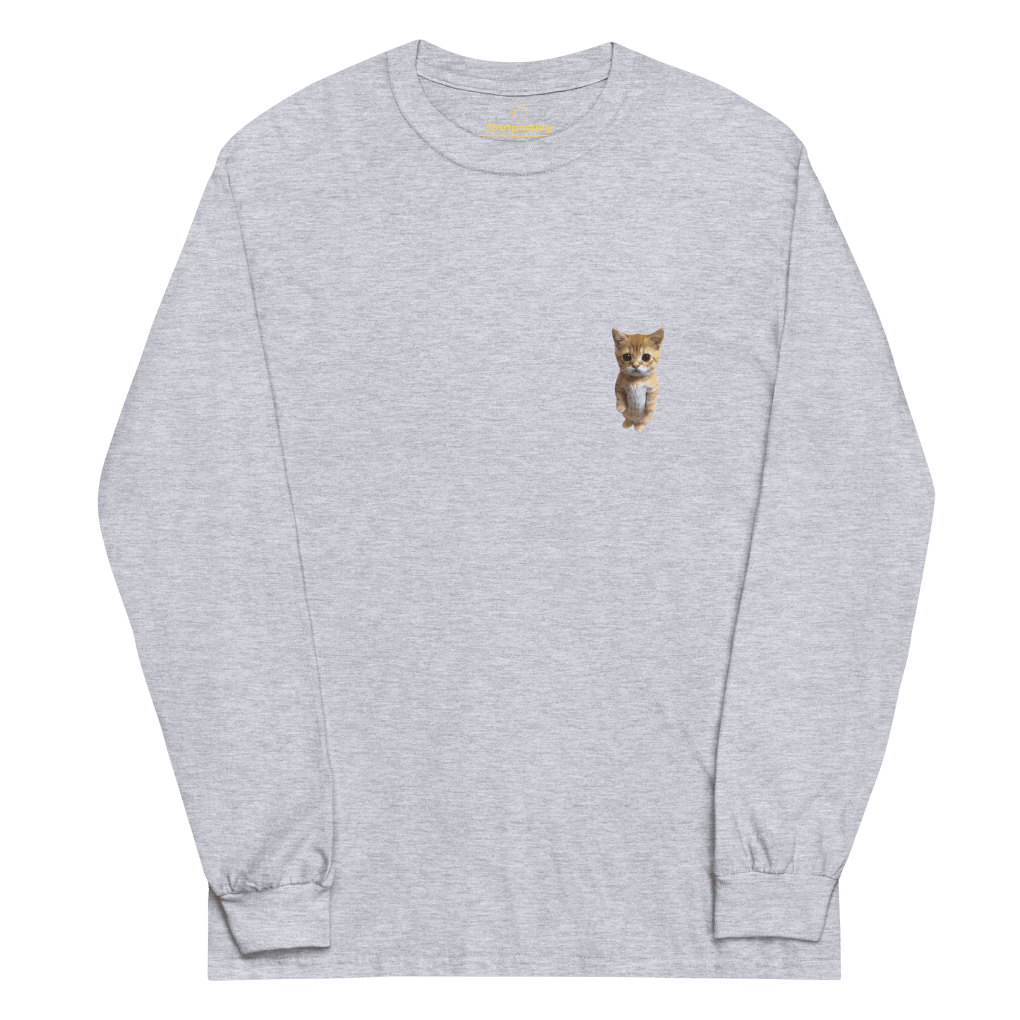 Cat Long Sleeve T-Shirt Meme - Sport Grey | Shirtposting