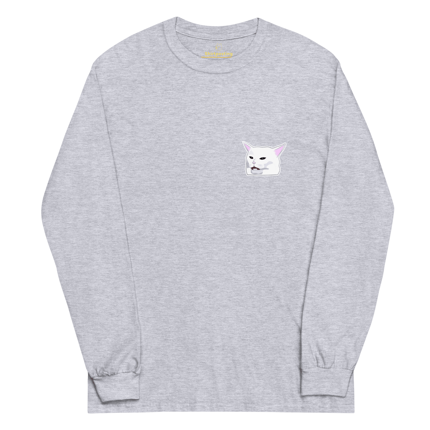 Cat Long Sleeve T-Shirt Meme - Sport Grey | Shirtposting