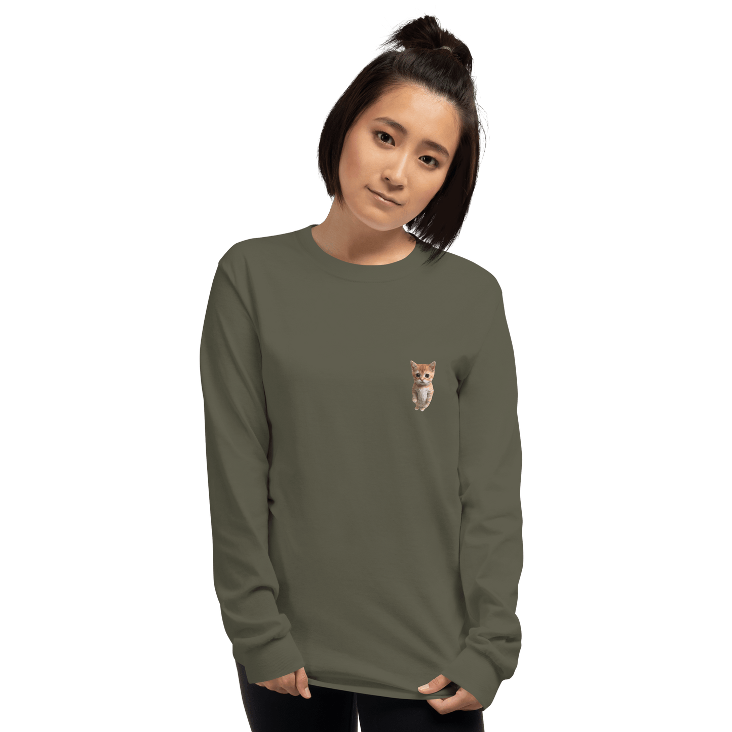 Cat Long Sleeve T-Shirt Meme - Sport Grey | Shirtposting