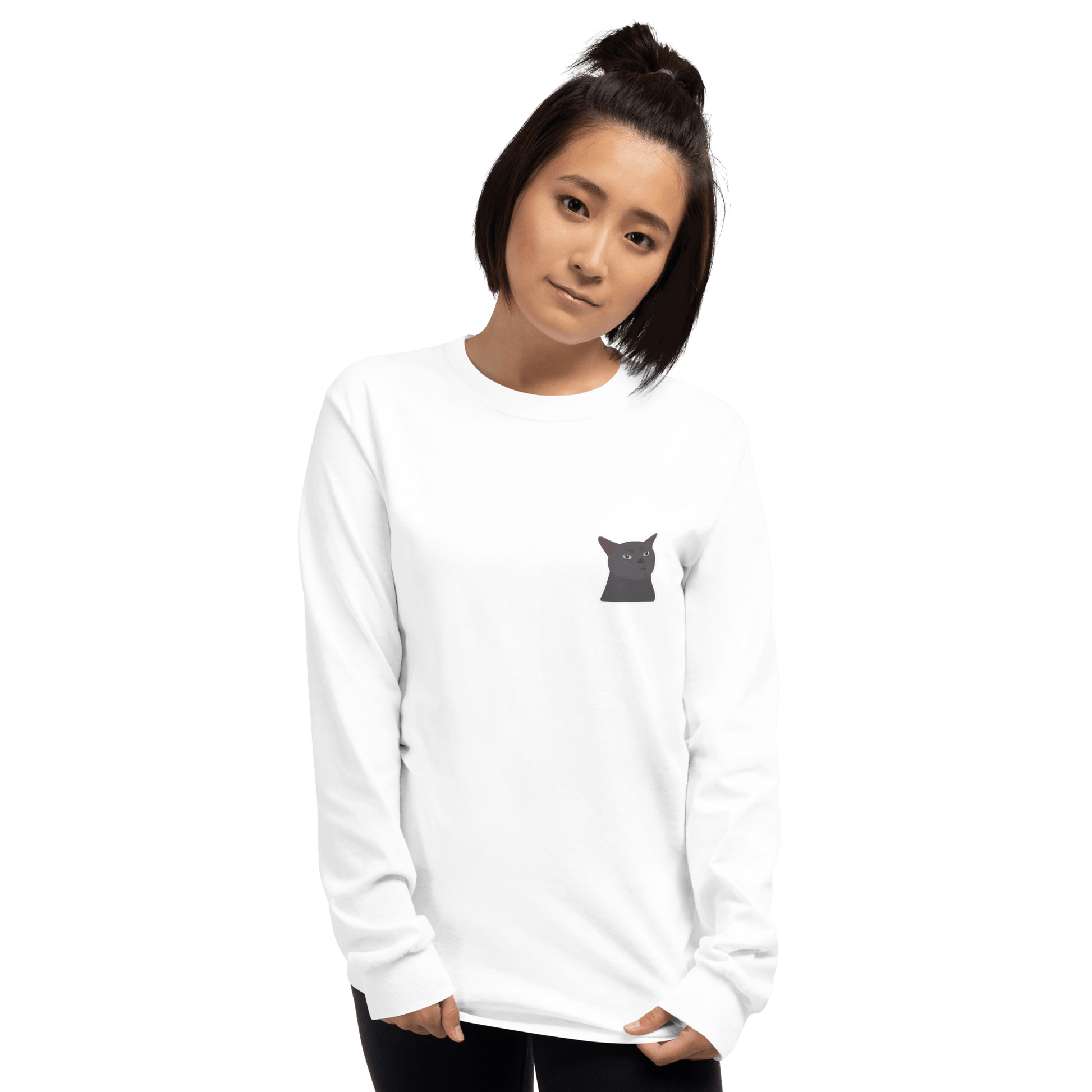 Cat Long Sleeve T-Shirt Meme - Sport Grey | Shirtposting