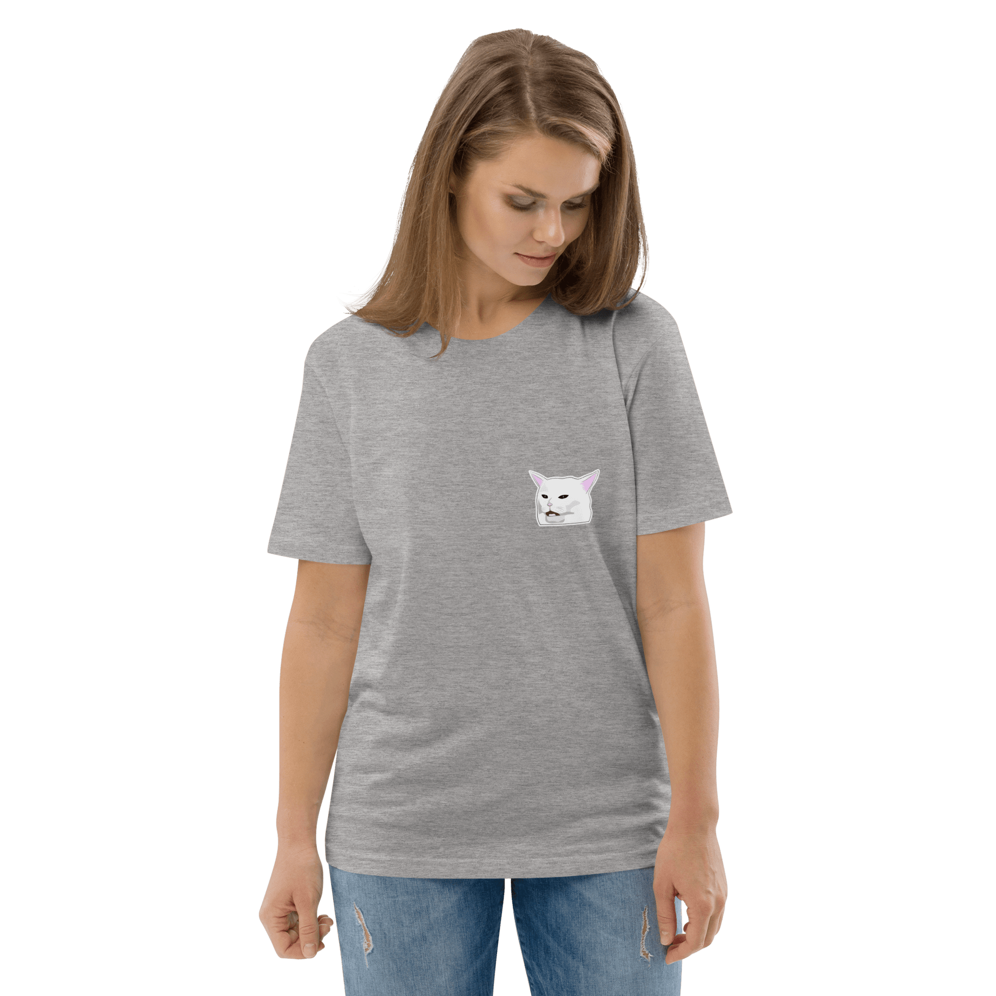 Cat Premium Organic T-Shirt Meme - Cotton Pink | Shirtposting