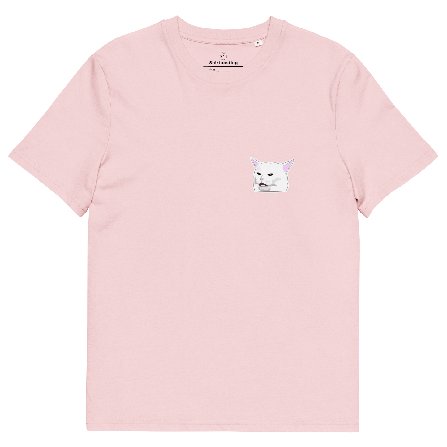 Cat Premium Organic T-Shirt Meme - Cotton Pink | Shirtposting