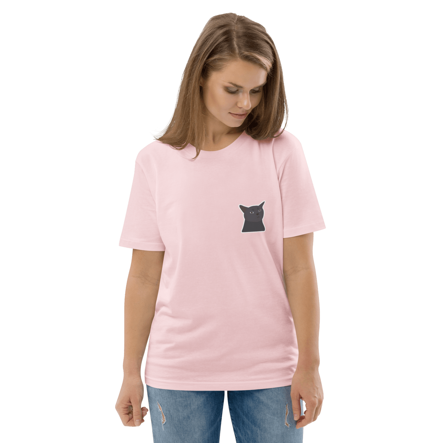 Cat Premium Organic T-Shirt Meme - Cotton Pink | Shirtposting