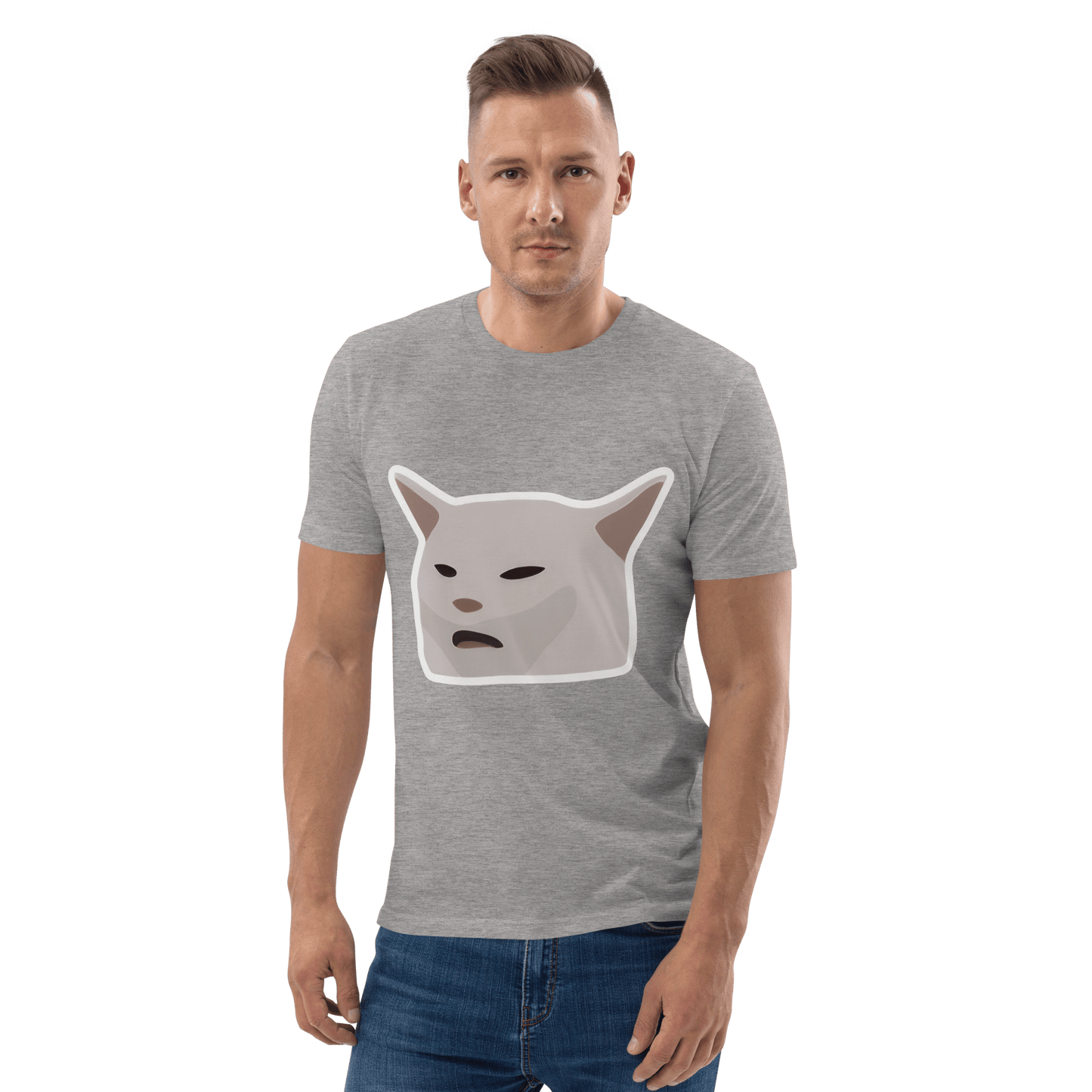 Cat Premium Organic T-Shirt Meme - Dark Heather Grey | Shirtposting