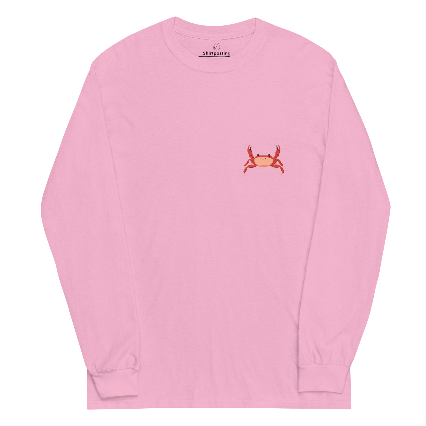 Crab Long Sleeve T-Shirt Meme - Light Pink | Shirtposting