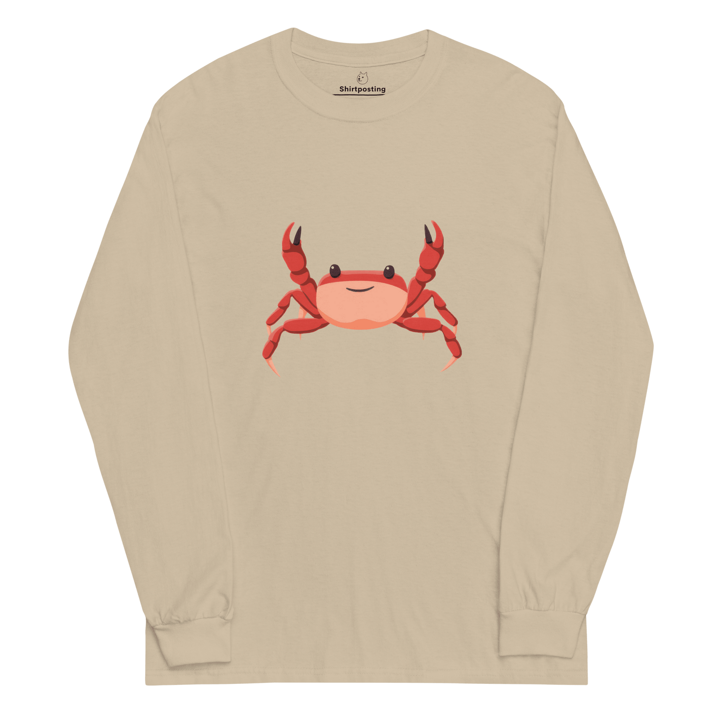 Crab Long Sleeve T-Shirt Meme - Sand | Shirtposting