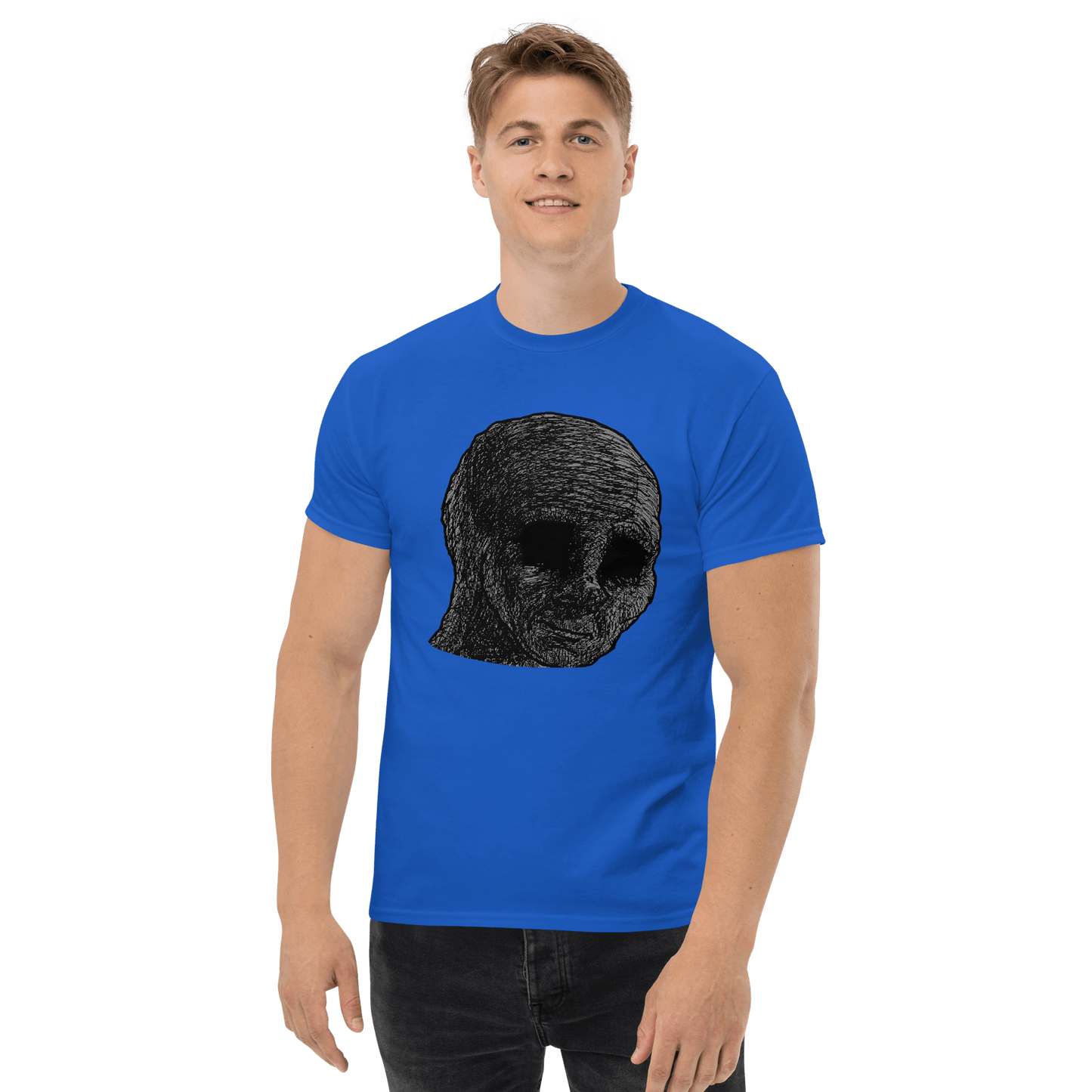 Cursed Wojak Classic T-Shirt Meme - Royal | Shirtposting