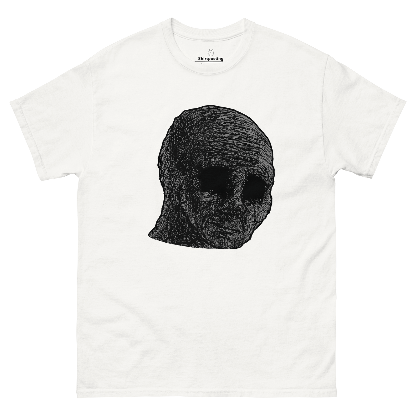 Cursed Wojak Classic T-Shirt Meme - White | Shirtposting