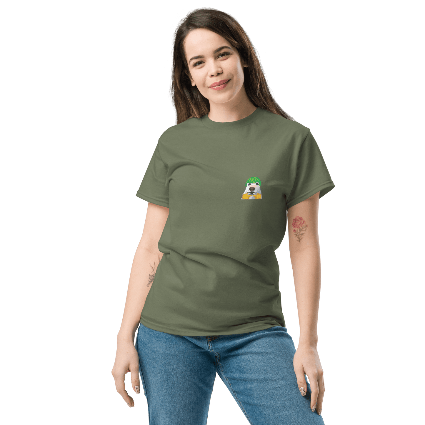 Dog Classic T-Shirt Meme - Military Green | Shirtposting