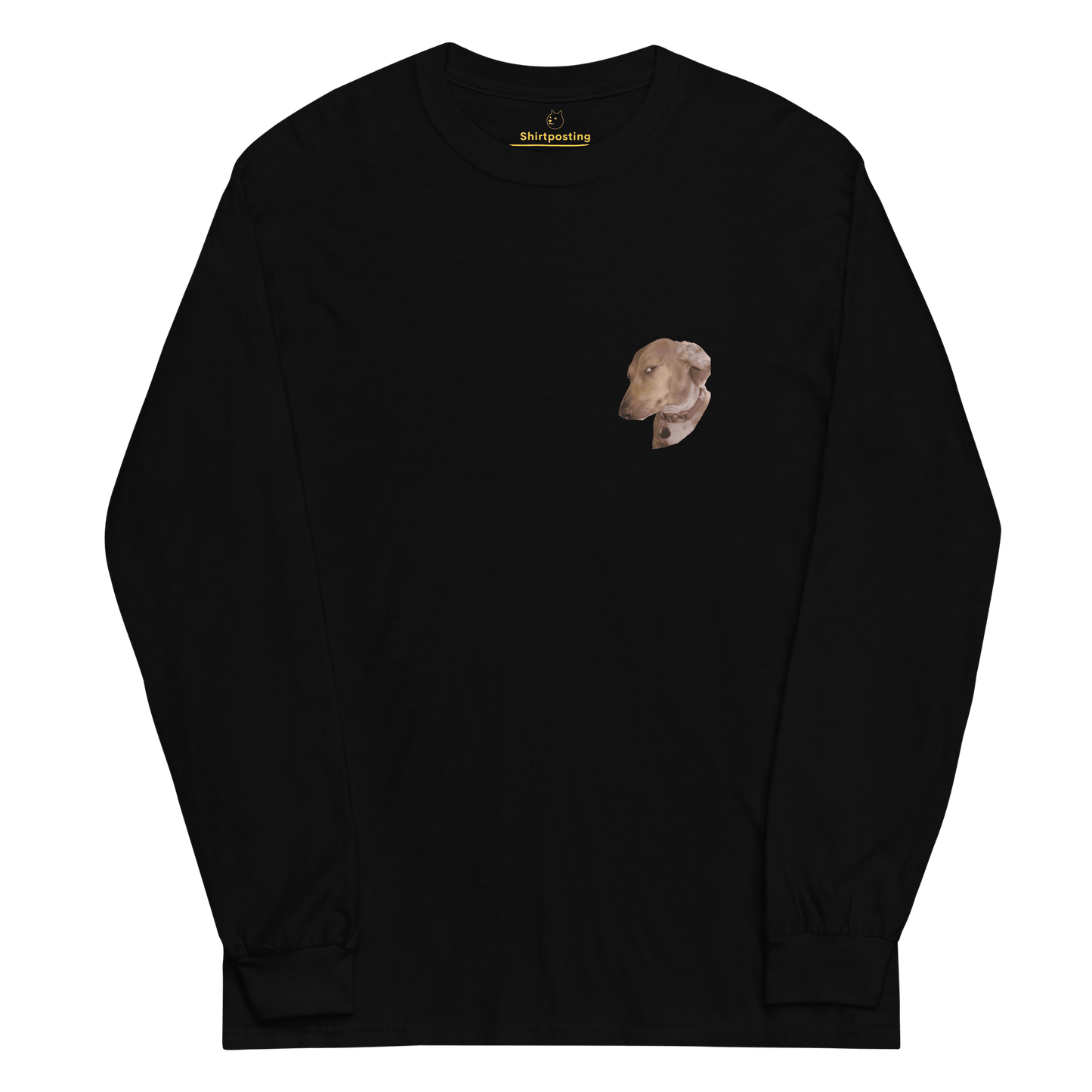 Dog Long Sleeve T-Shirt Meme - Black | Shirtposting