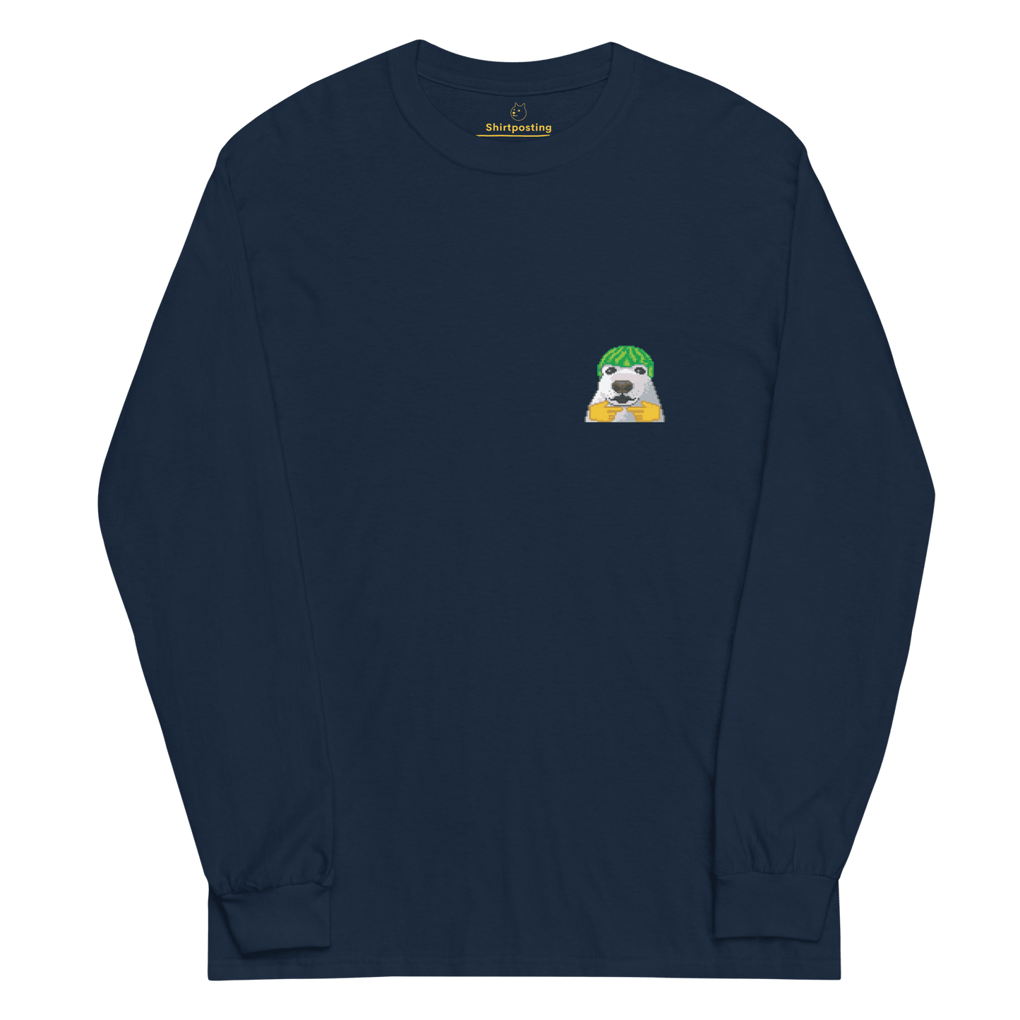 Dog Long Sleeve T-Shirt Meme - Navy | Shirtposting