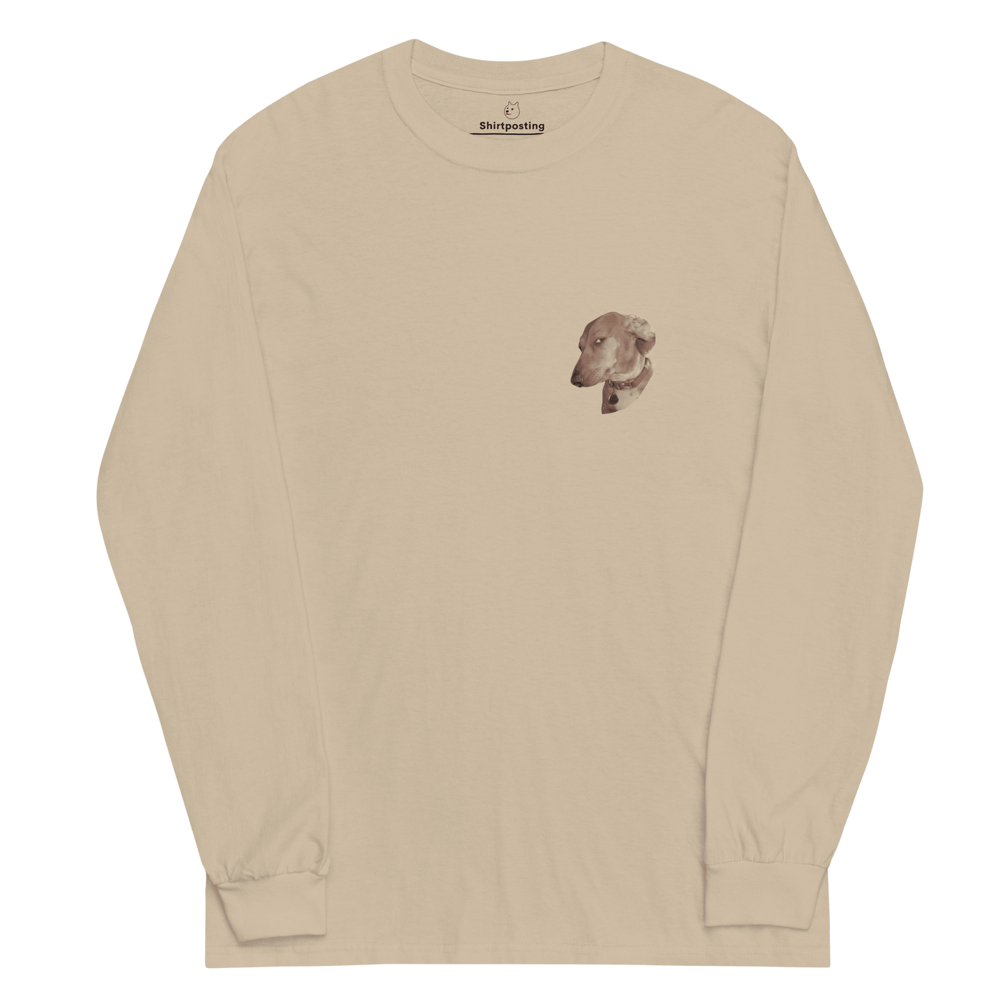 Dog Long Sleeve T-Shirt Meme - Sand | Shirtposting