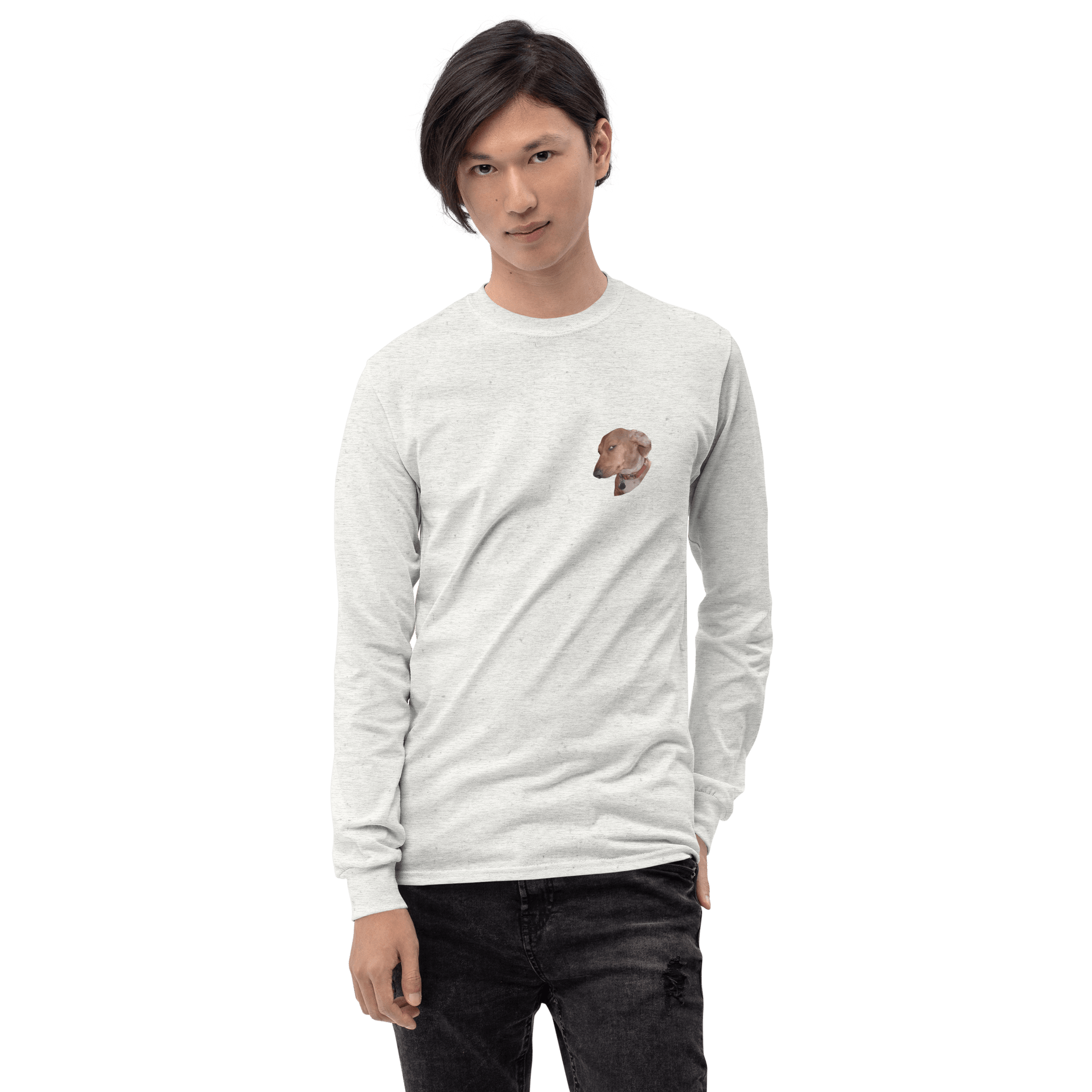 Dog Long Sleeve T-Shirt Meme - Sport Grey | Shirtposting