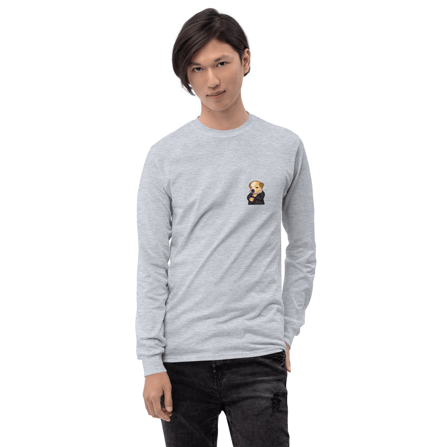 Dog Long Sleeve T-Shirt Meme - Sport Grey | Shirtposting