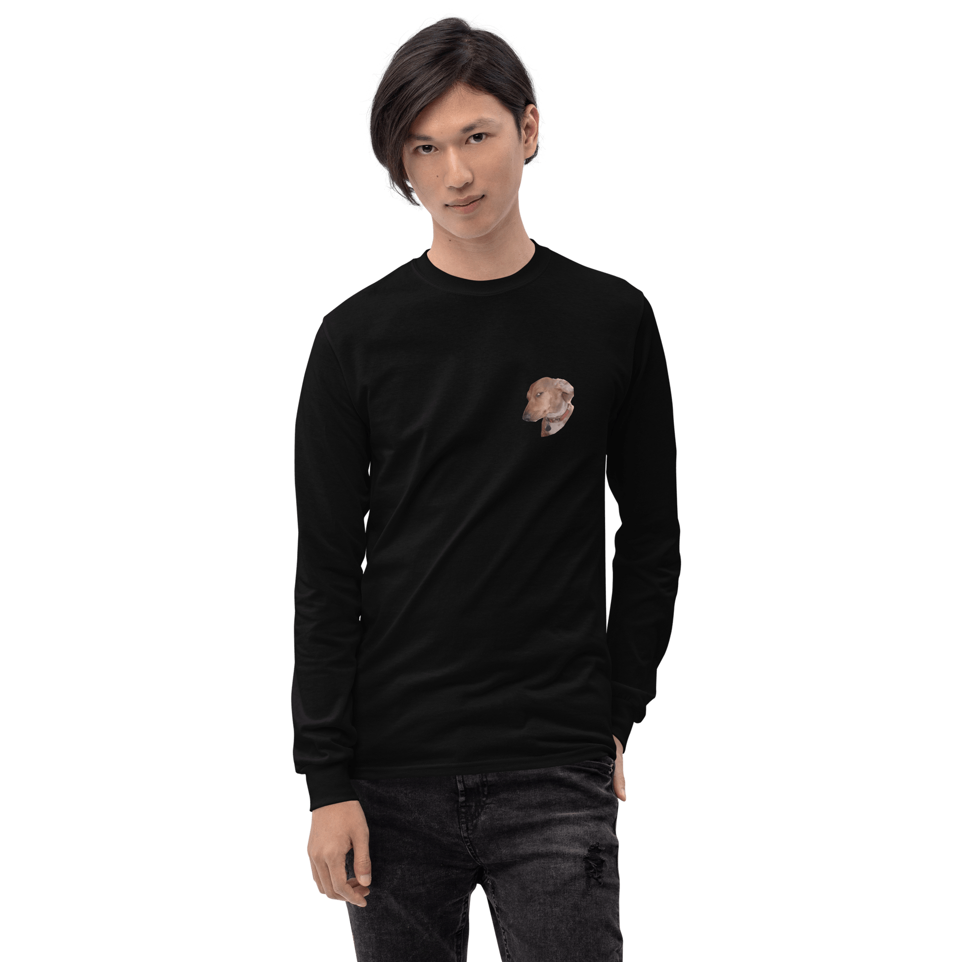 Dog Long Sleeve T-Shirt Meme - Sport Grey | Shirtposting