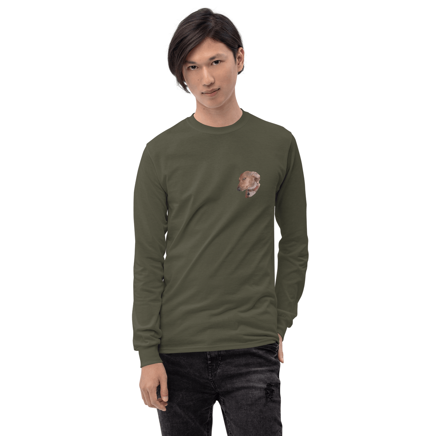 Dog Long Sleeve T-Shirt Meme - Sport Grey | Shirtposting