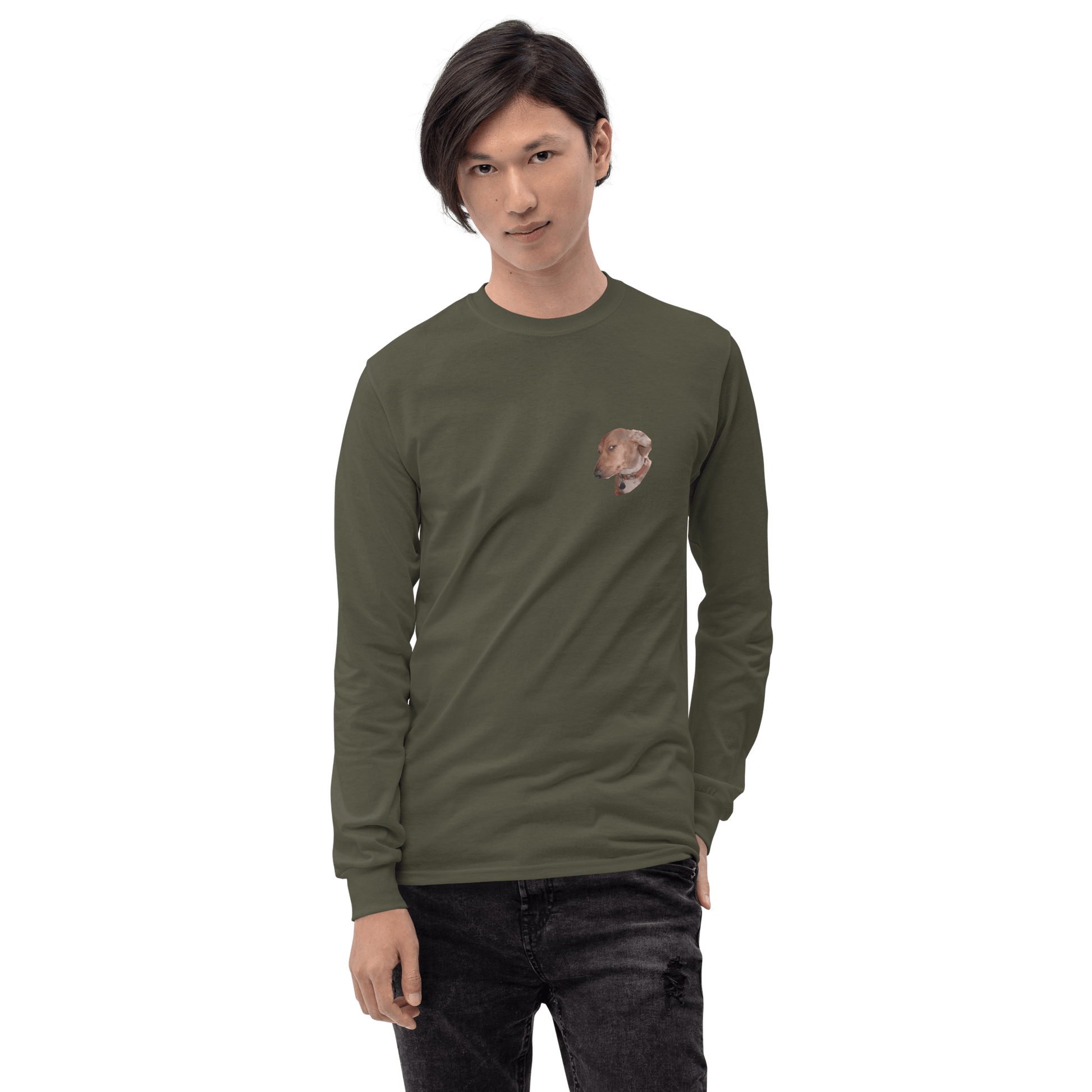 Dog Long Sleeve T-Shirt Meme - Sport Grey | Shirtposting