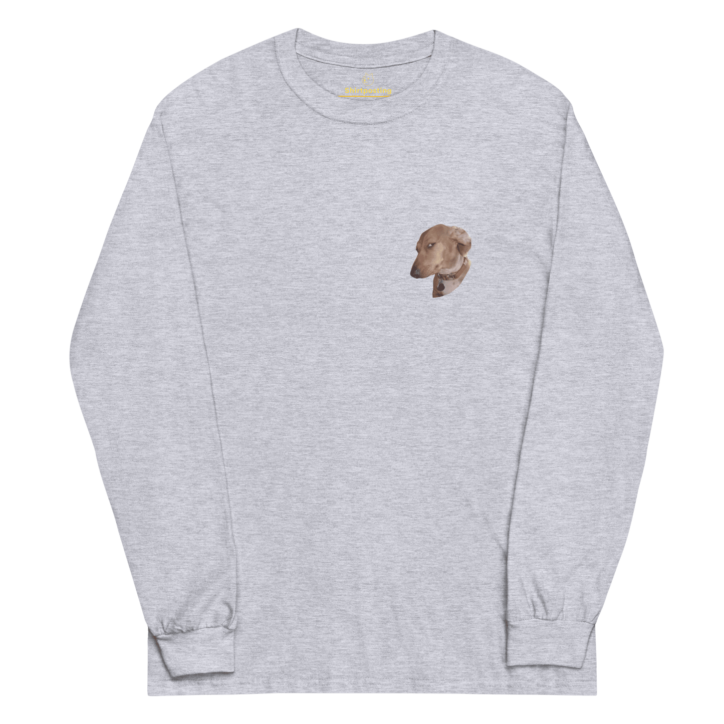 Dog Long Sleeve T-Shirt Meme - Sport Grey | Shirtposting