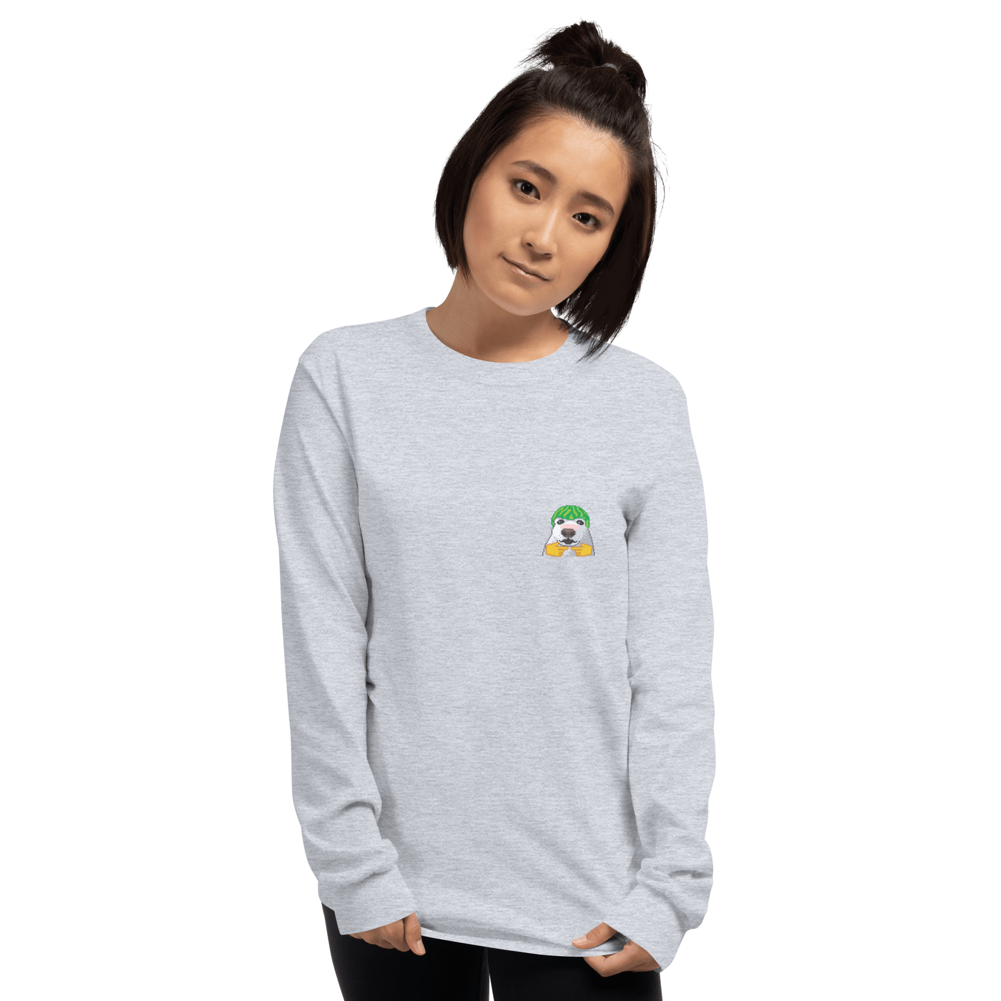 Dog Long Sleeve T-Shirt Meme - Sport Grey | Shirtposting