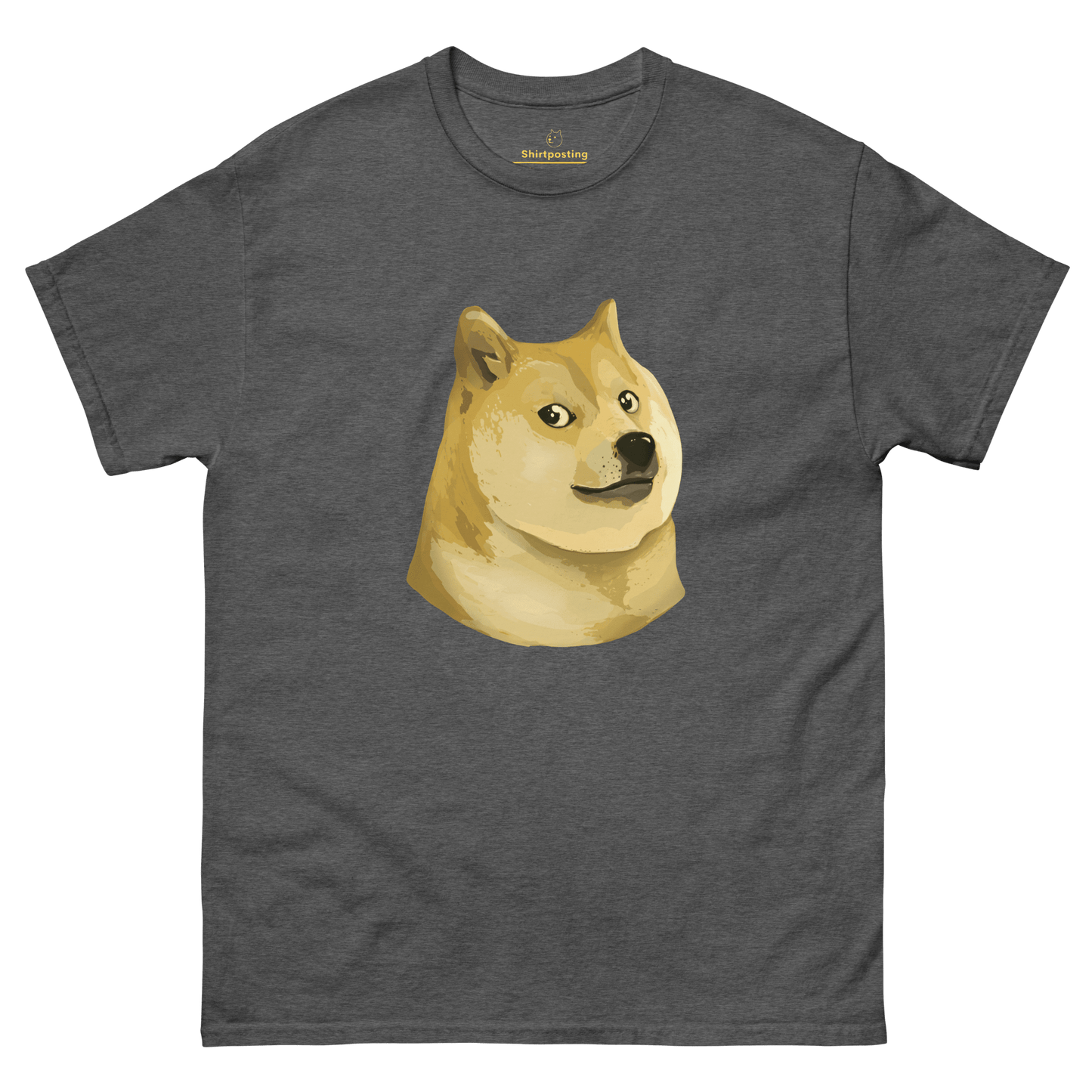 Doge Classic T-Shirt Meme - Dark Heather | Shirtposting