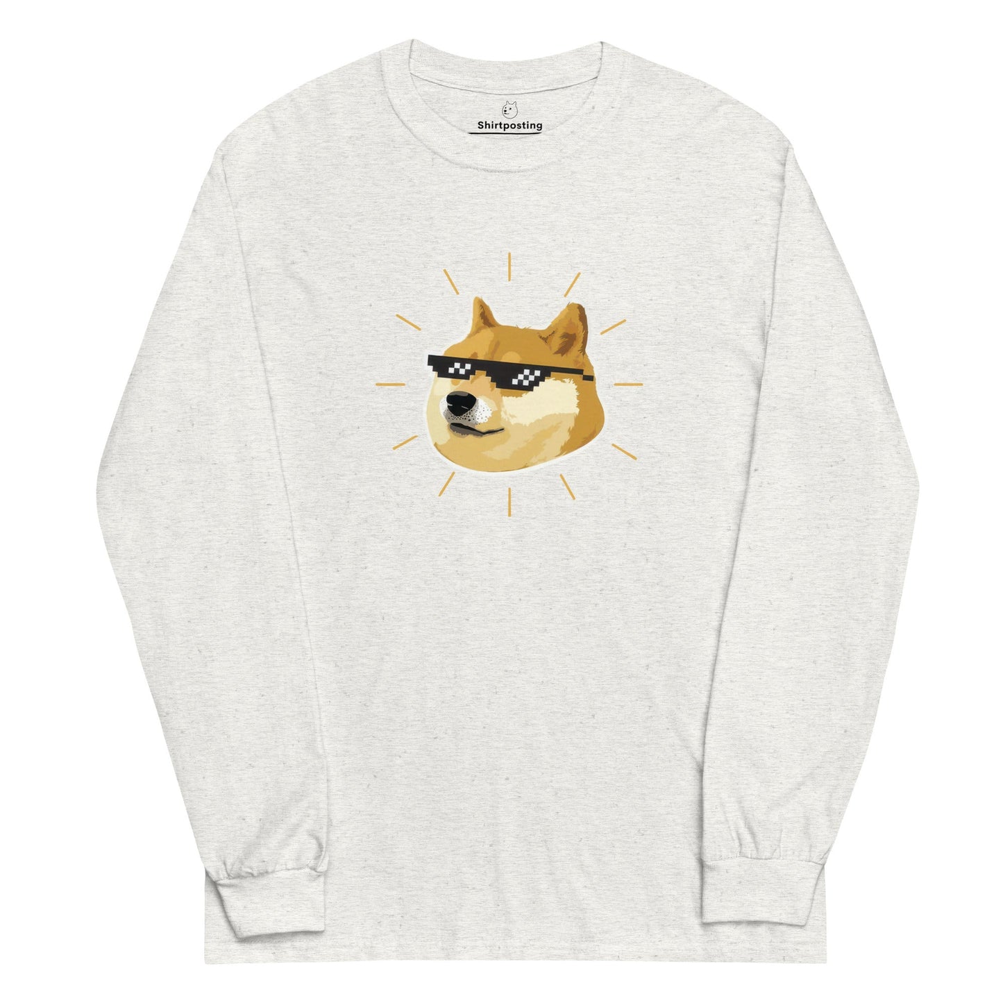 Doge Long Sleeve T-Shirt Meme - Ash | Shirtposting