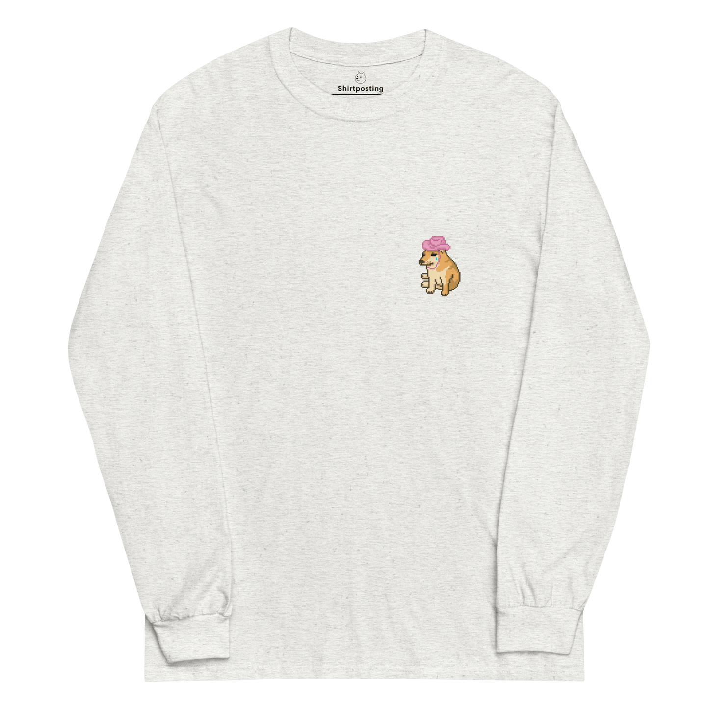 Doge Long Sleeve T-Shirt Meme - Ash | Shirtposting