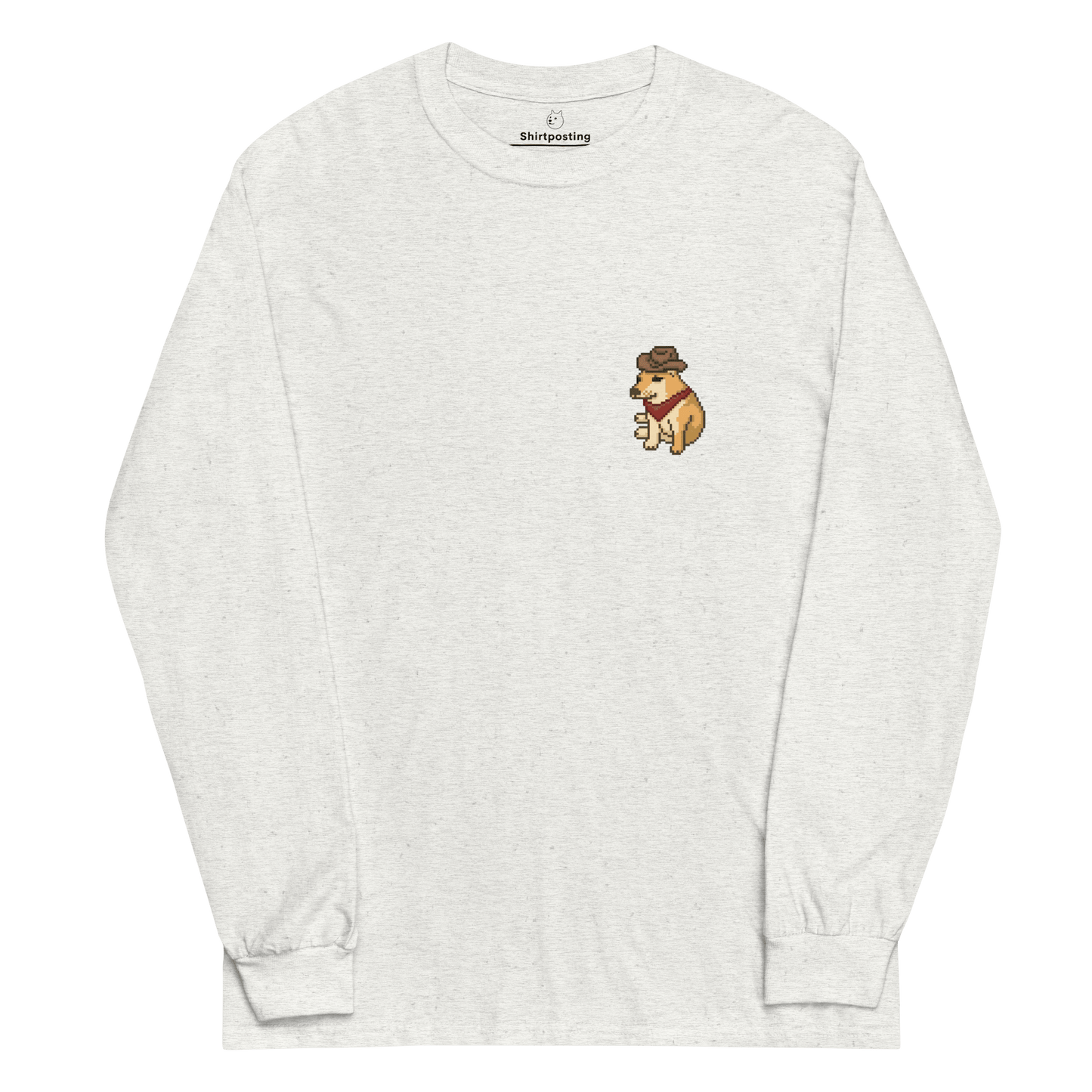 Doge Long Sleeve T-Shirt Meme - Ash | Shirtposting