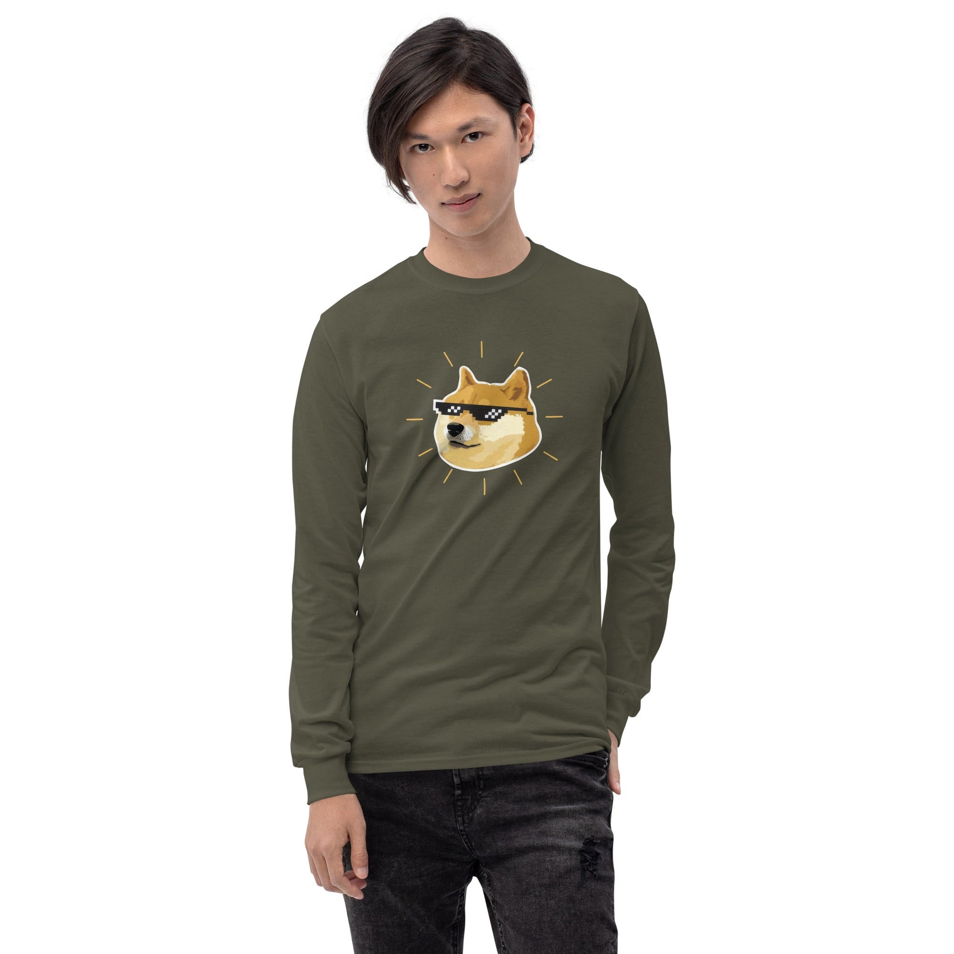 Doge Long Sleeve T-Shirt Meme - Ash | Shirtposting