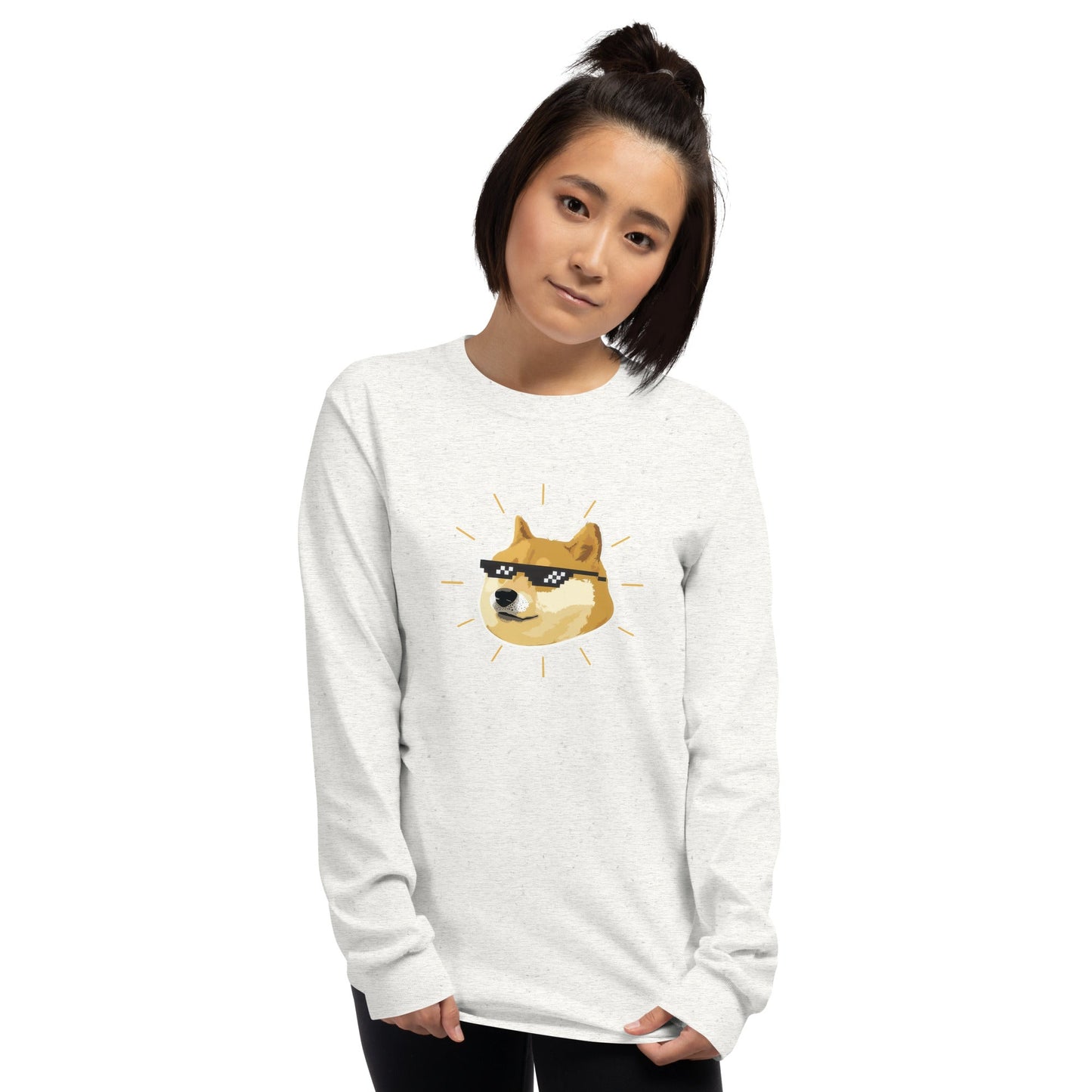 Doge Long Sleeve T-Shirt Meme - Ash | Shirtposting