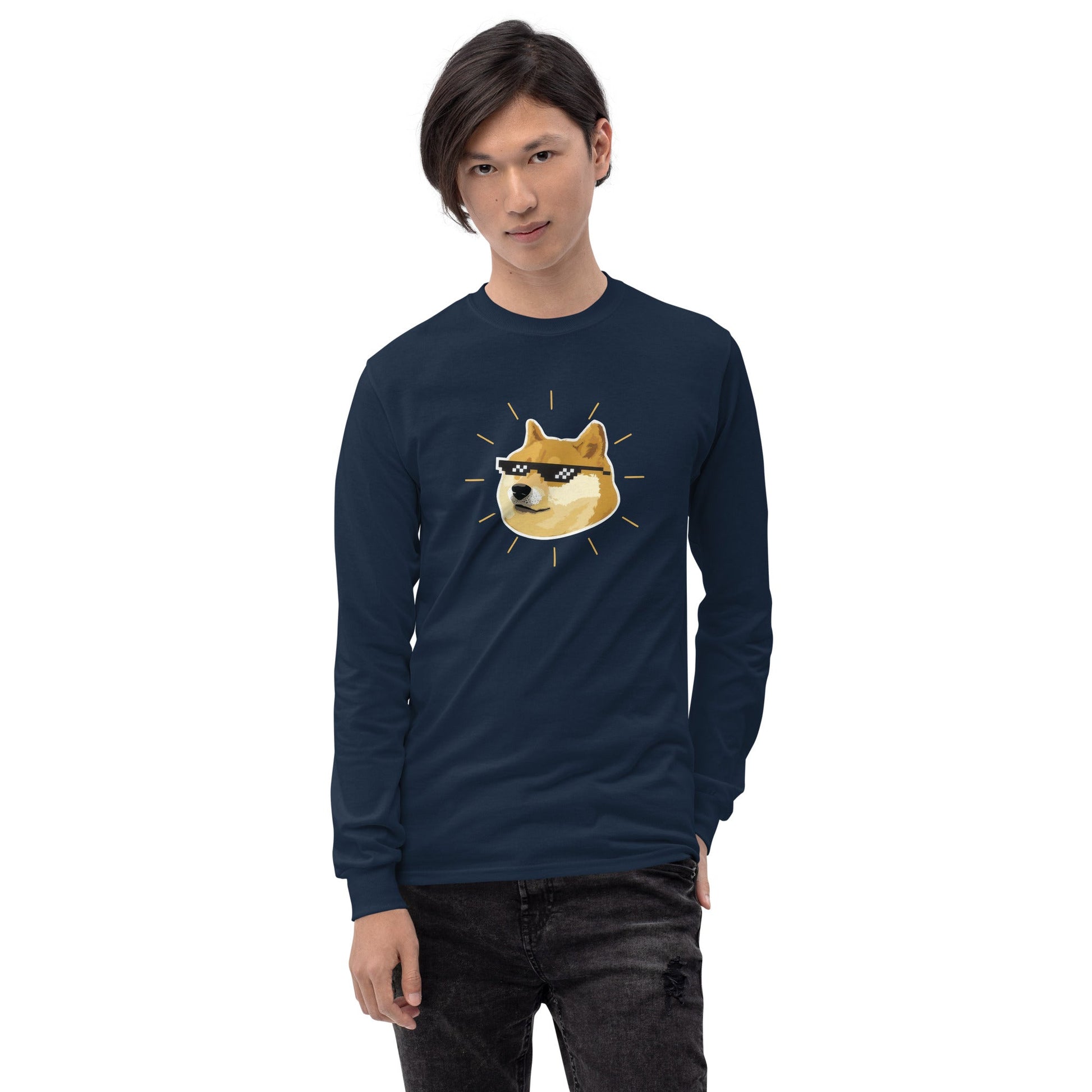 Doge Long Sleeve T-Shirt Meme - Ash | Shirtposting