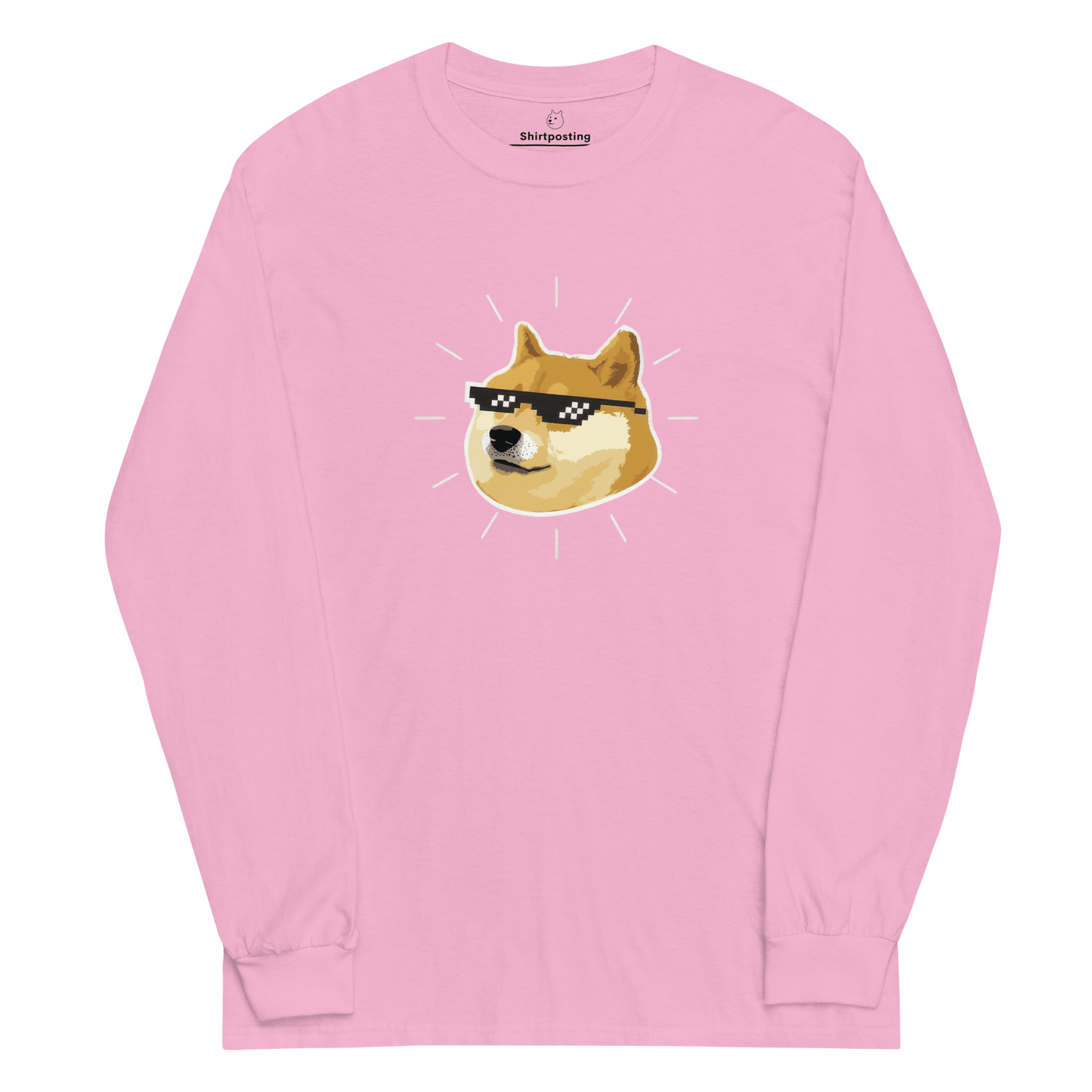 Doge Long Sleeve T-Shirt Meme - Light Pink | Shirtposting