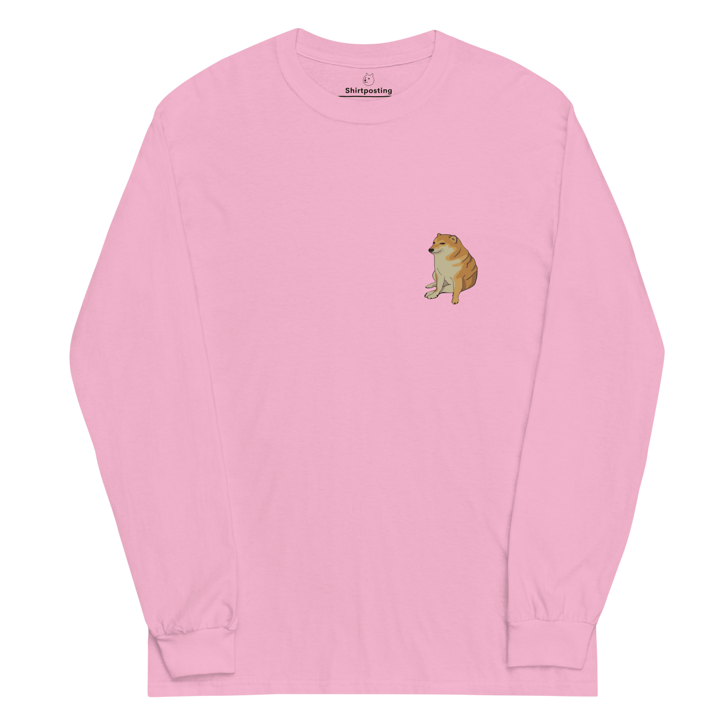 Doge Long Sleeve T-Shirt Meme - Light Pink | Shirtposting