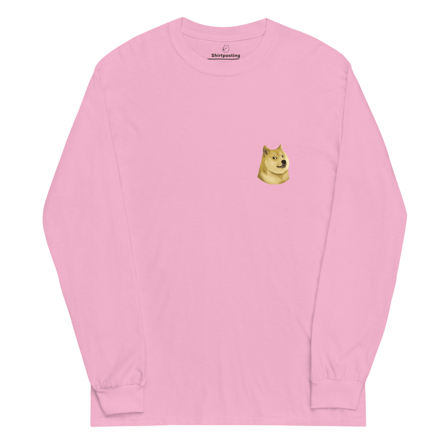 Doge Long Sleeve T-Shirt Meme - Light Pink | Shirtposting