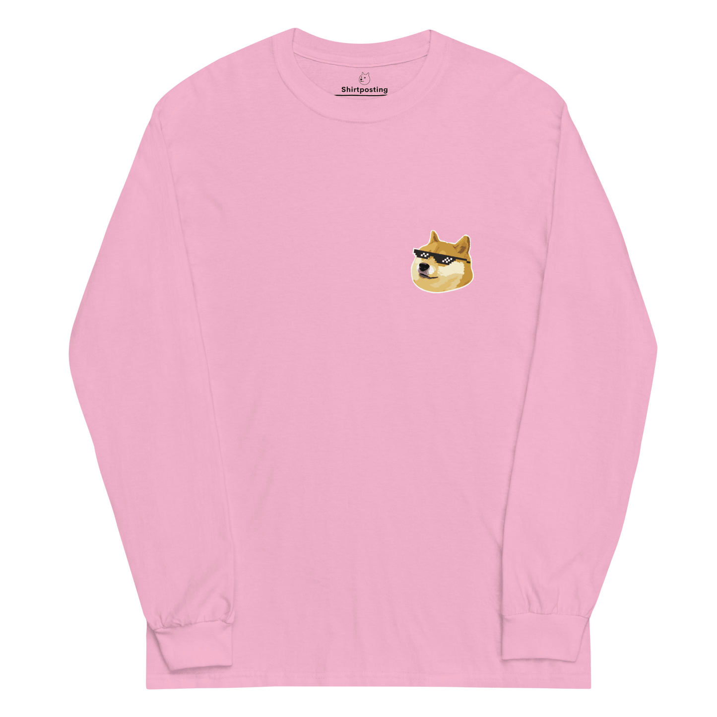 Doge Long Sleeve T-Shirt Meme - Light Pink | Shirtposting