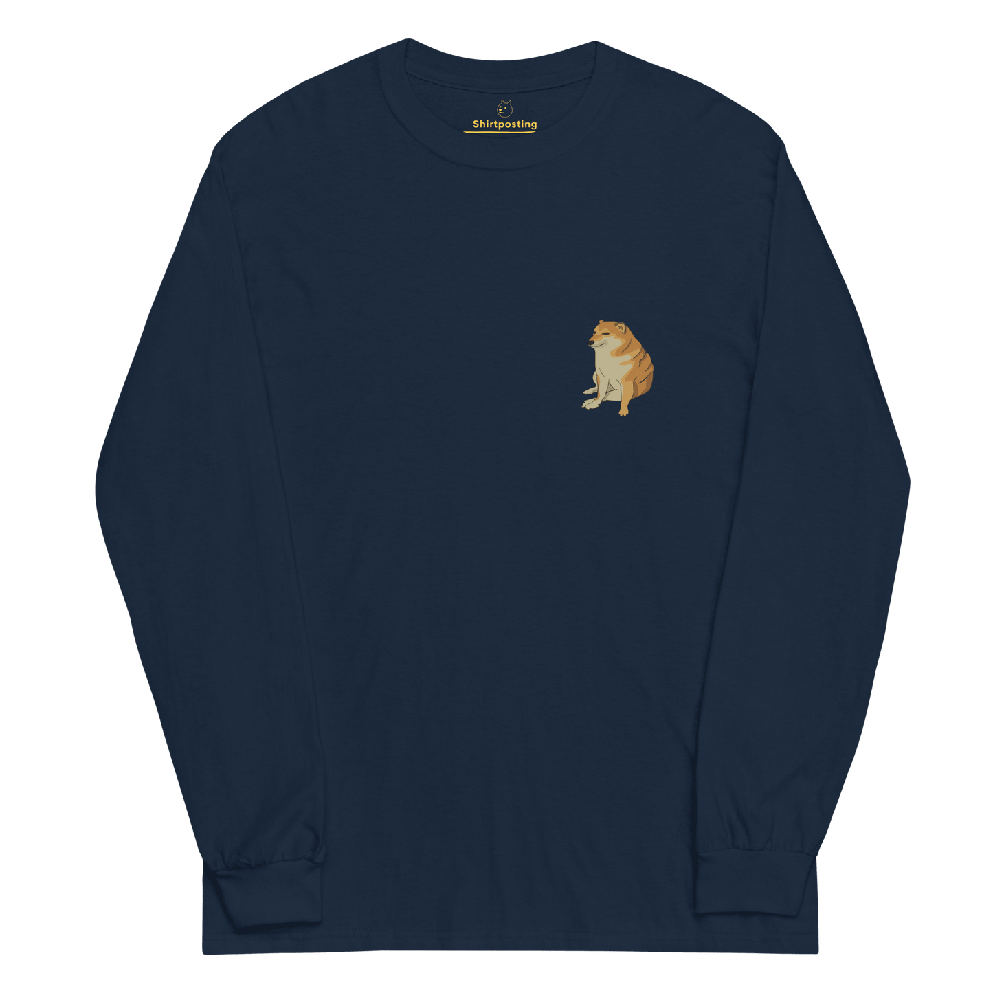 Doge Long Sleeve T-Shirt Meme - Navy | Shirtposting