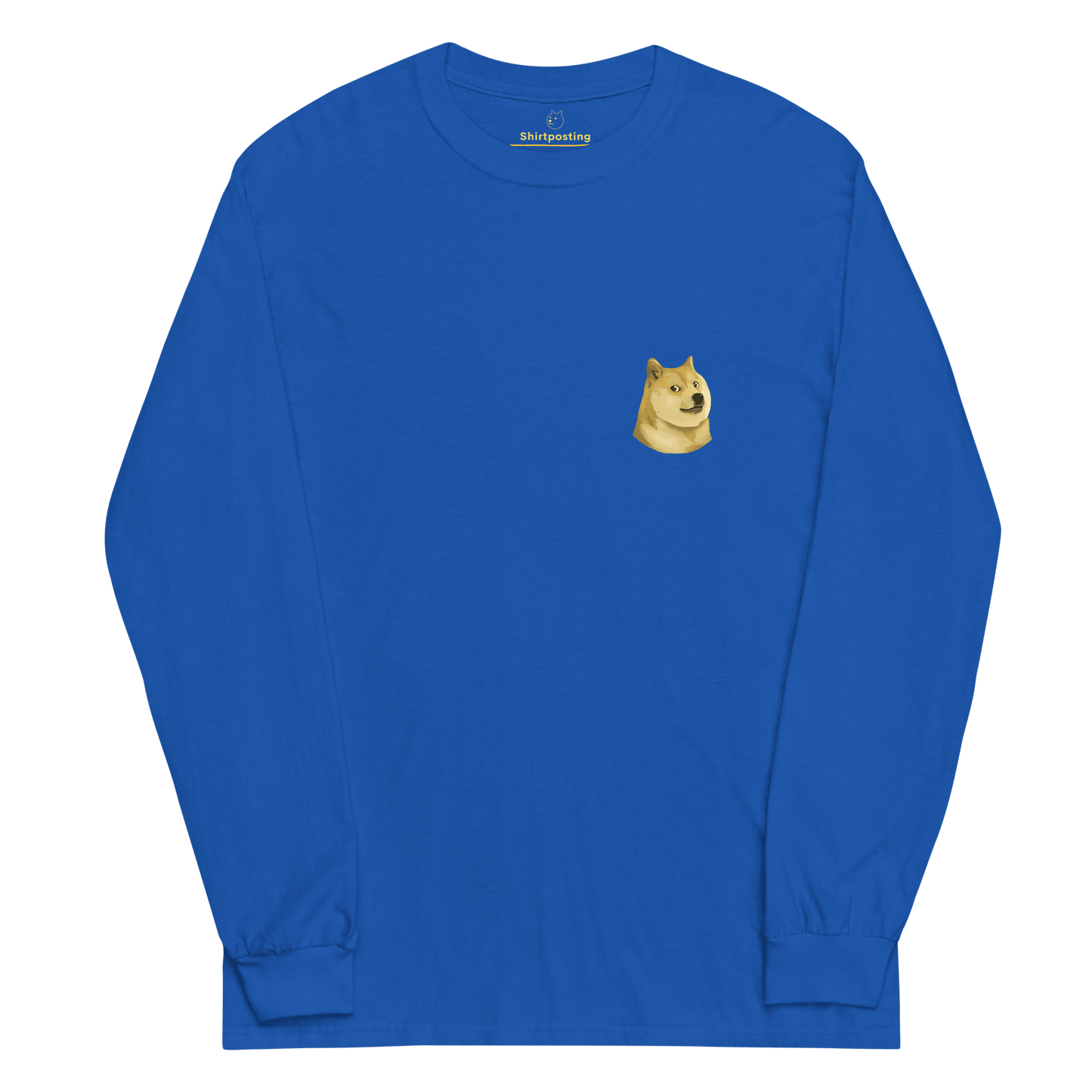 Doge Long Sleeve T-Shirt Meme - Royal | Shirtposting