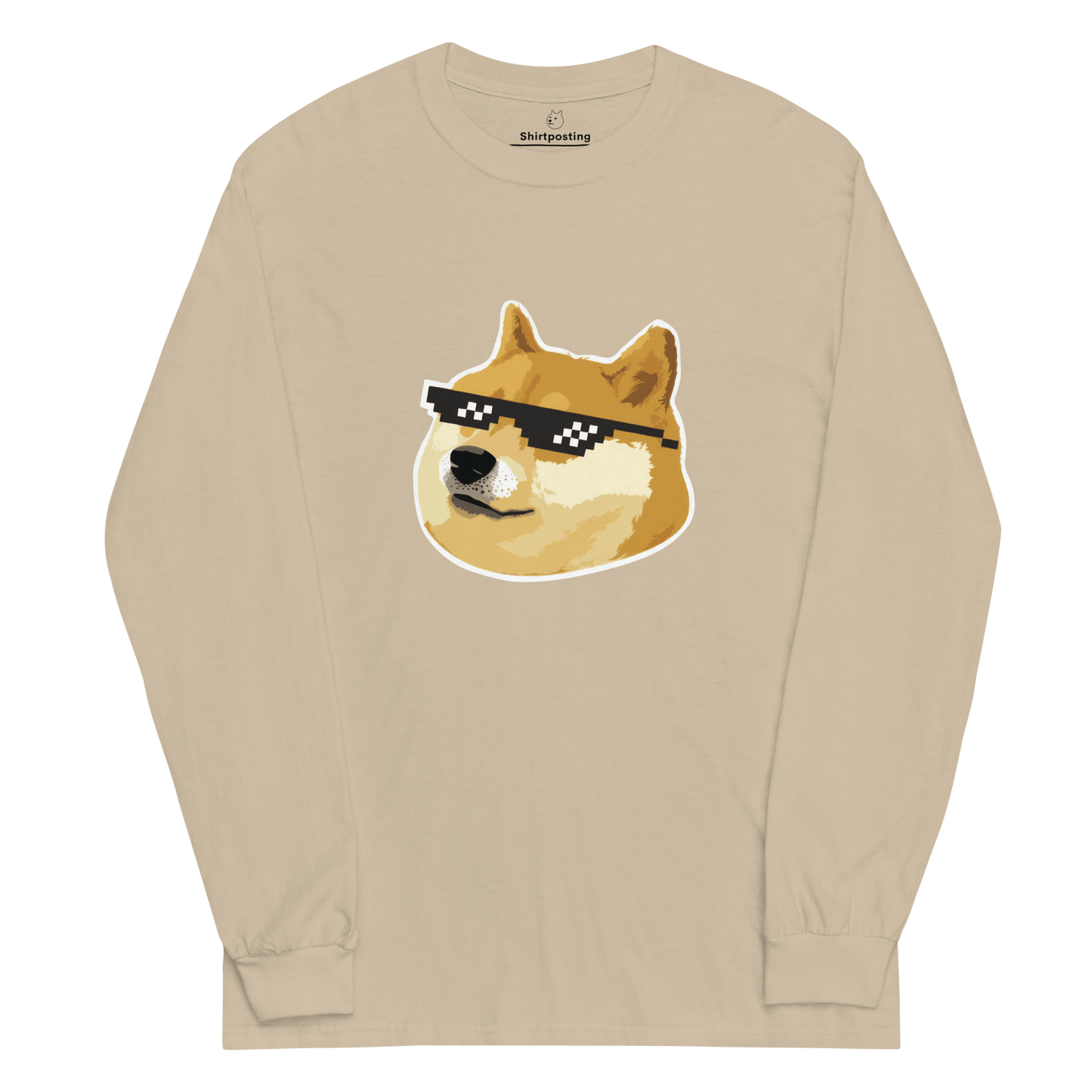 Doge Long Sleeve T-Shirt Meme - Sand | Shirtposting