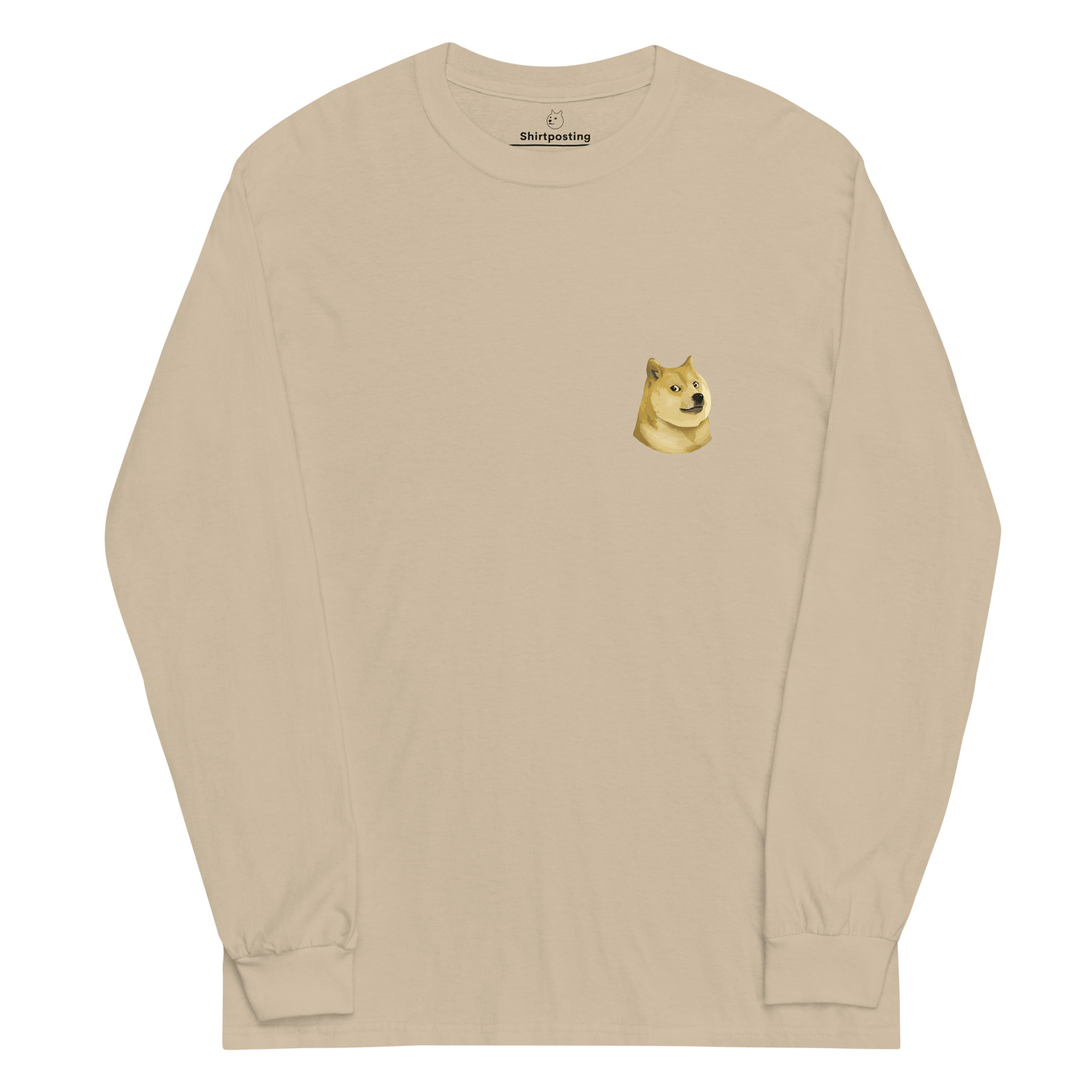 Doge Long Sleeve T-Shirt Meme - Sand | Shirtposting