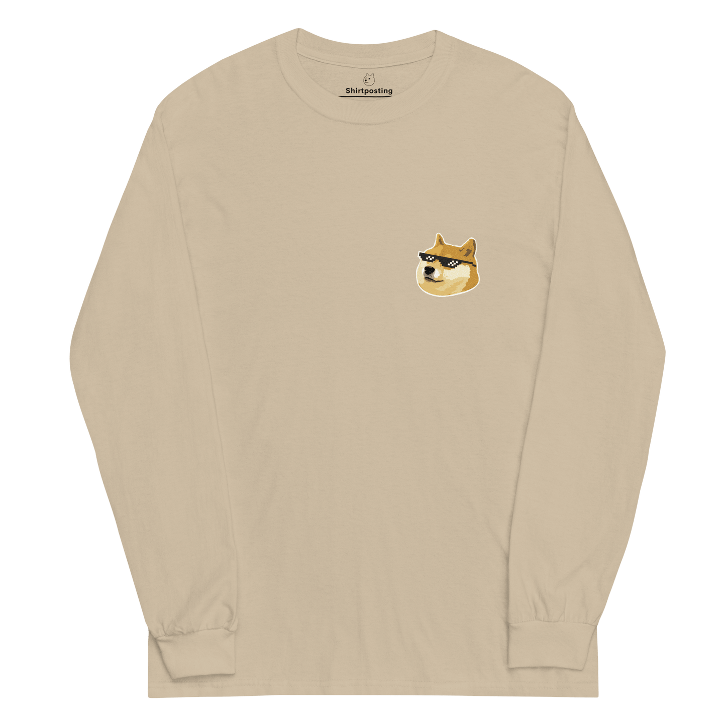 Doge Long Sleeve T-Shirt Meme - Sand | Shirtposting