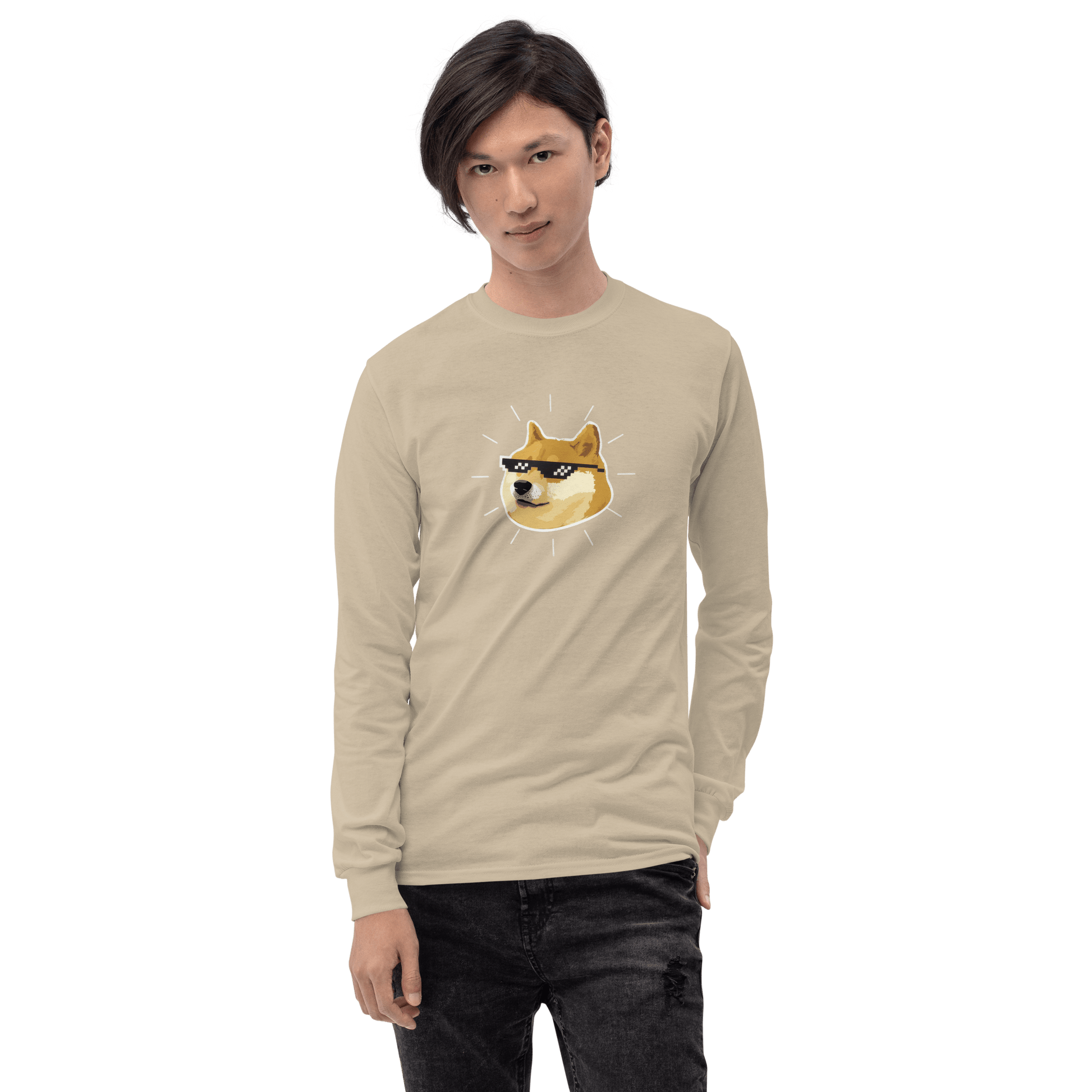 Doge Long Sleeve T-Shirt Meme - Sand | Shirtposting