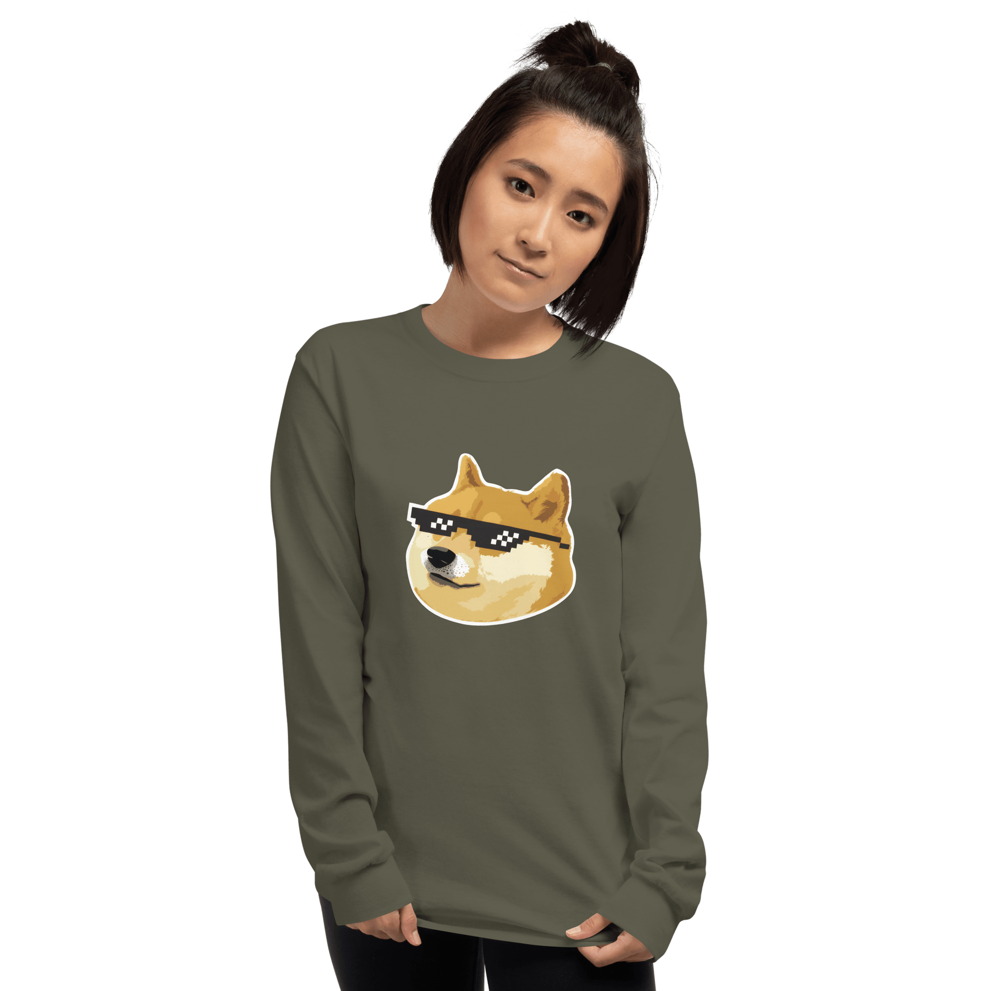 Doge Long Sleeve T-Shirt Meme - Sport Grey | Shirtposting