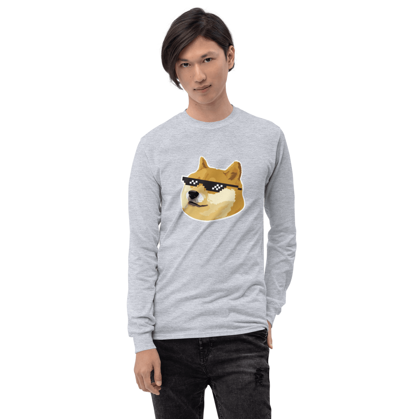 Doge Long Sleeve T-Shirt Meme - Sport Grey | Shirtposting