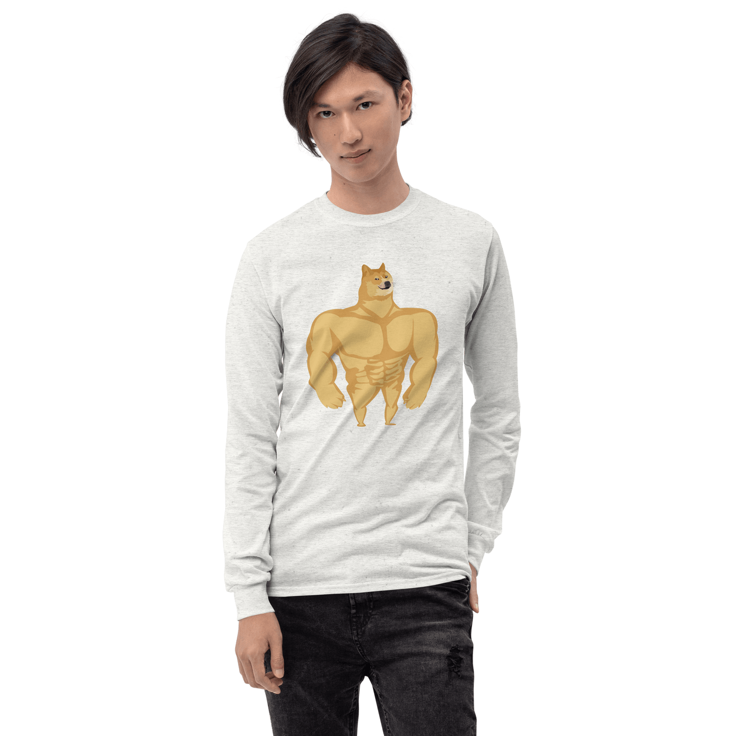 Doge Long Sleeve T-Shirt Meme - Sport Grey | Shirtposting