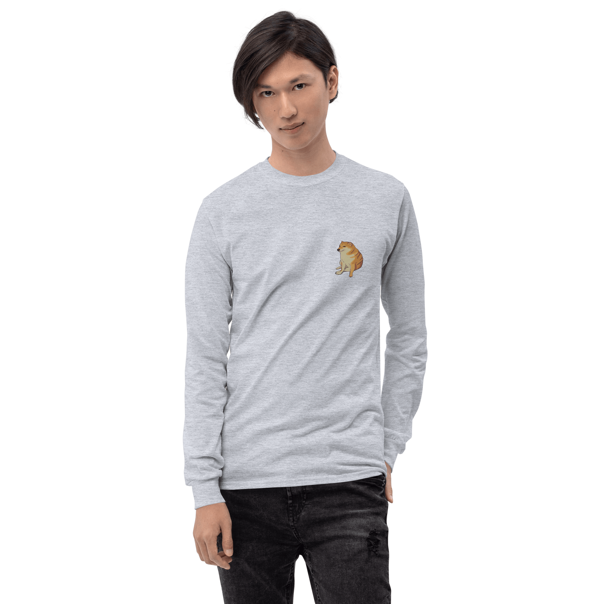 Doge Long Sleeve T-Shirt Meme - Sport Grey | Shirtposting