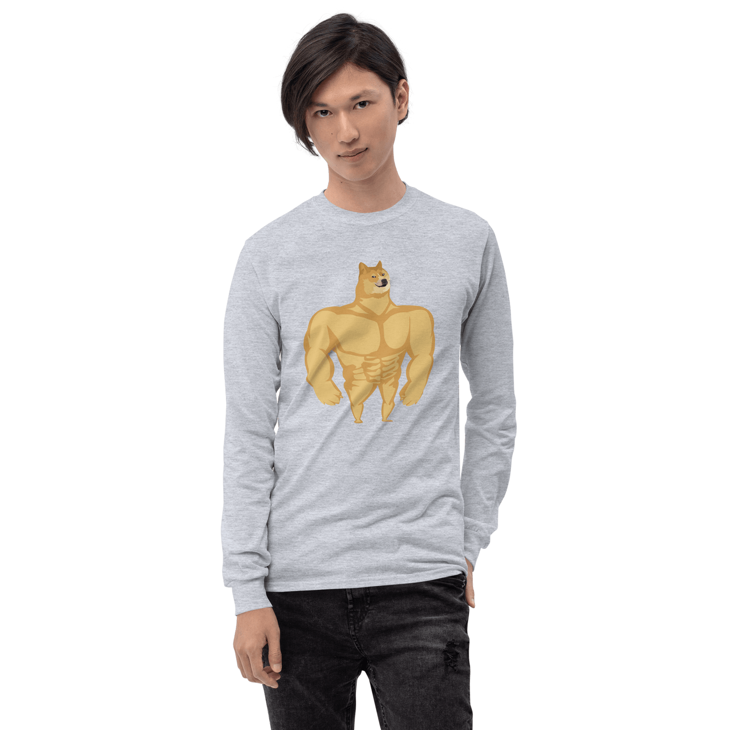 Doge Long Sleeve T-Shirt Meme - Sport Grey | Shirtposting