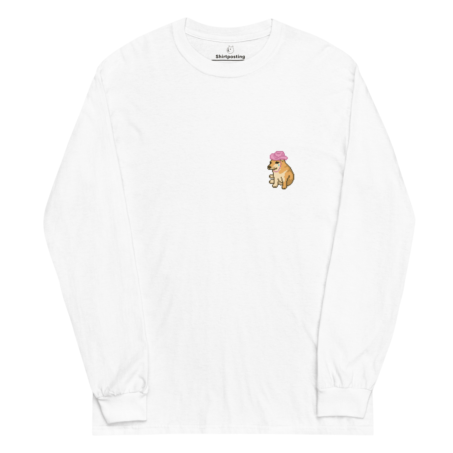 Doge Long Sleeve T-Shirt Meme - White | Shirtposting