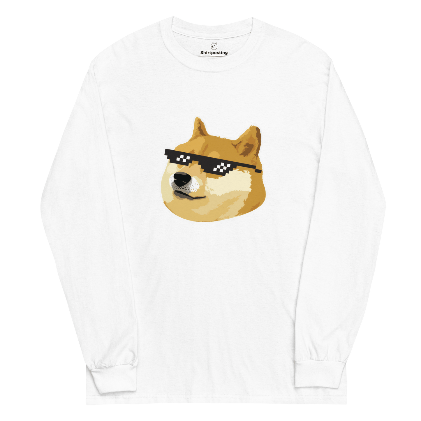 Doge Long Sleeve T-Shirt Meme - White | Shirtposting