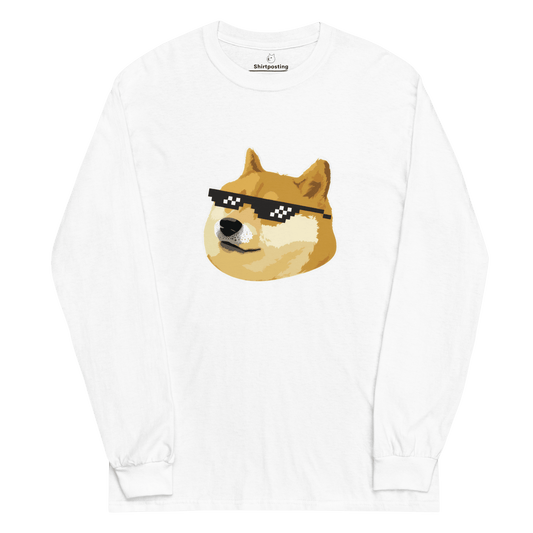 Doge Long Sleeve T-Shirt Meme - White | Shirtposting