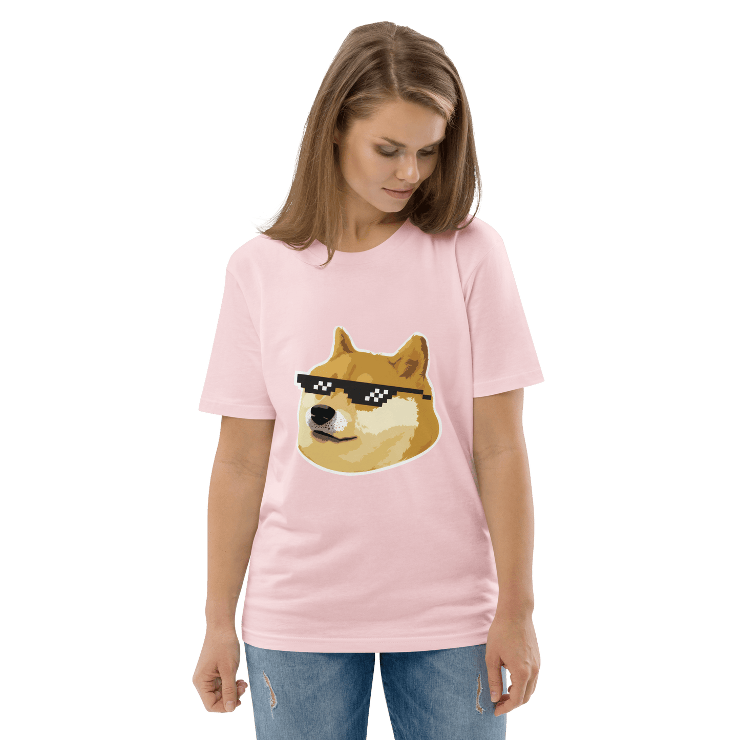 Doge Premium Organic T-Shirt Meme - Cotton Pink | Shirtposting