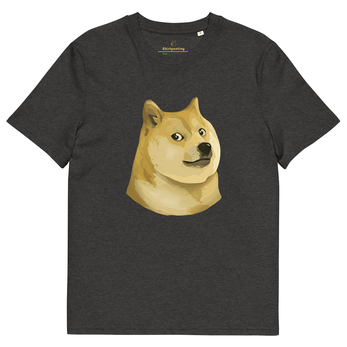 Doge Premium Organic T-Shirt Meme - Dark Heather Grey | Shirtposting